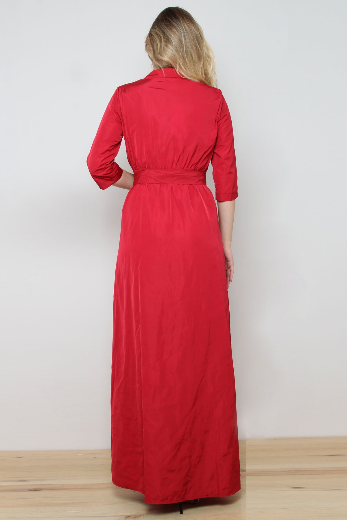 Day Dresses Long-Claret Red
