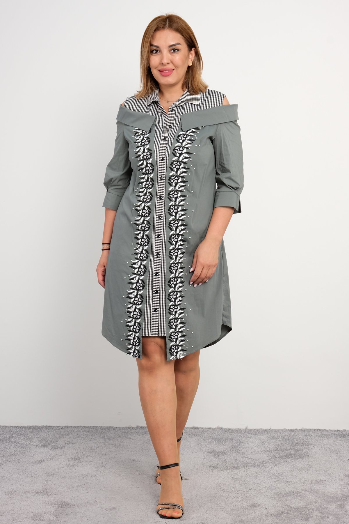 Day Dresses Medium-Petrol Green
