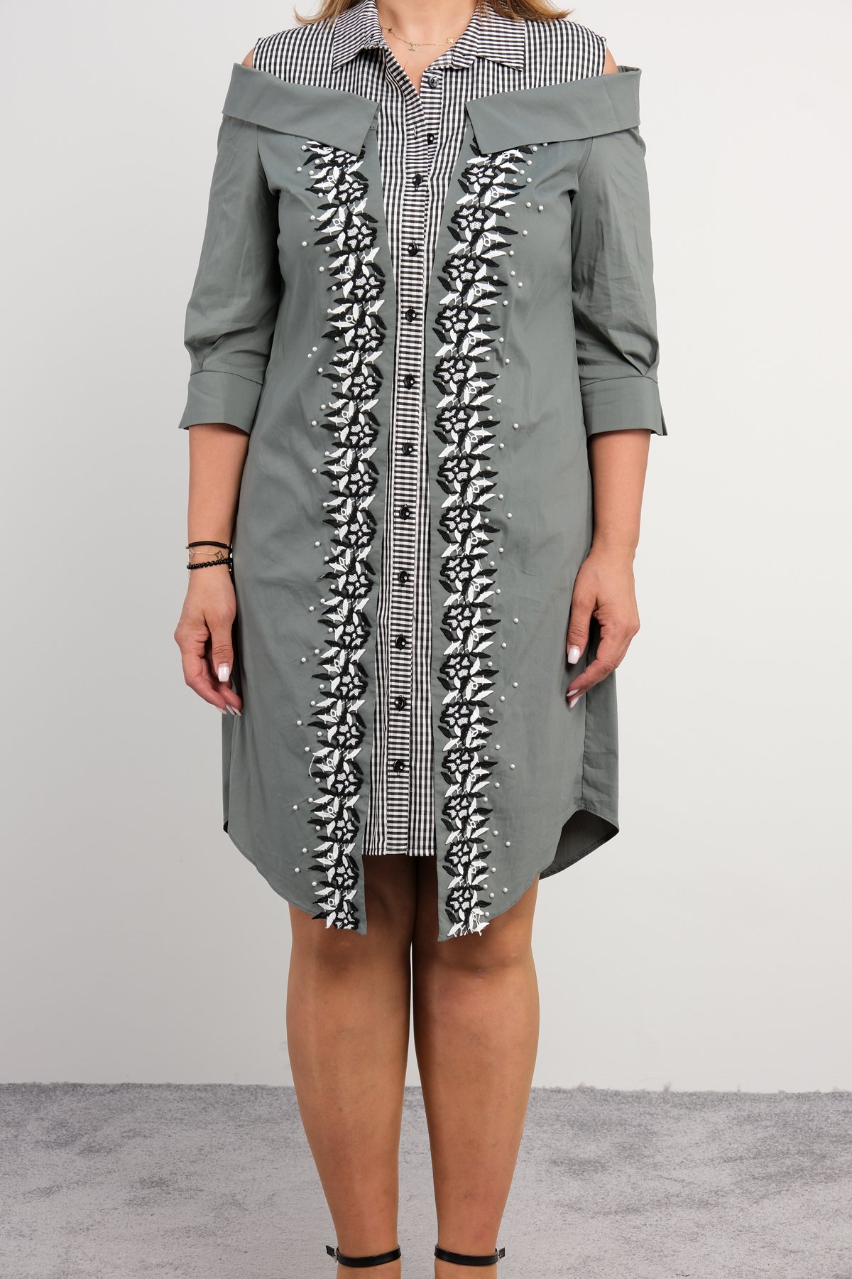 Day Dresses Medium-Petrol Green