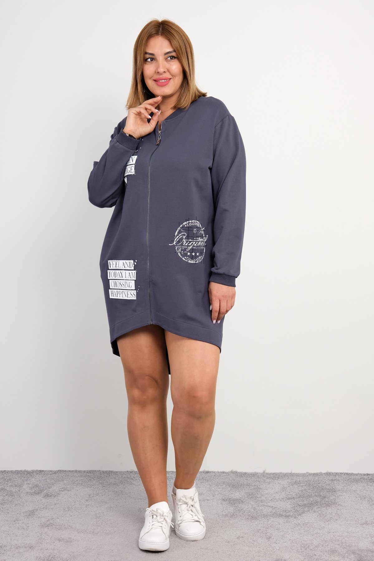 Casual Short Dresses-Grey