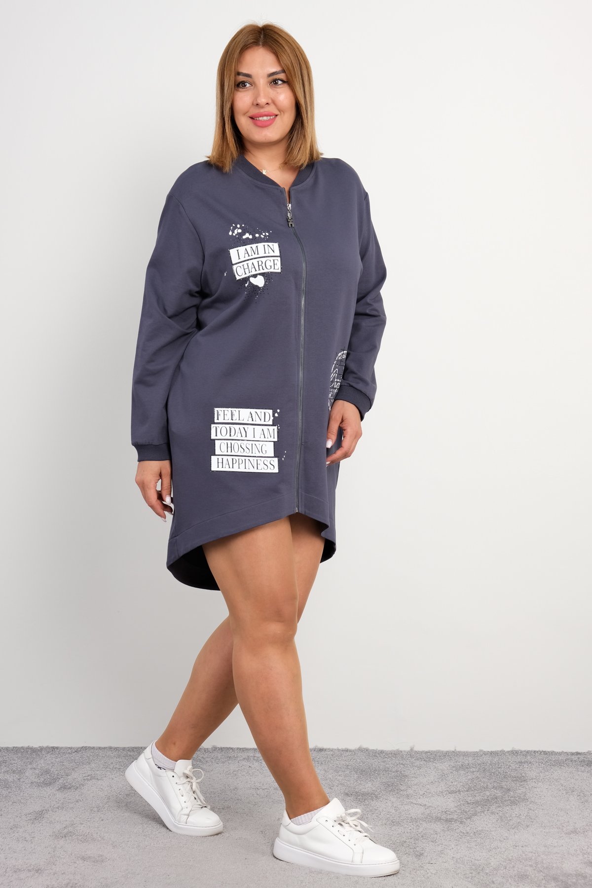 Casual Short Dresses-Grey