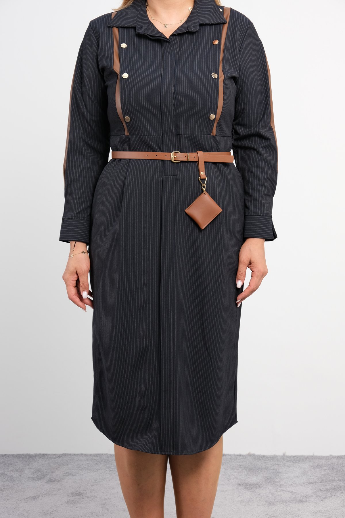 Günlük Elbiseler-Kahverengi