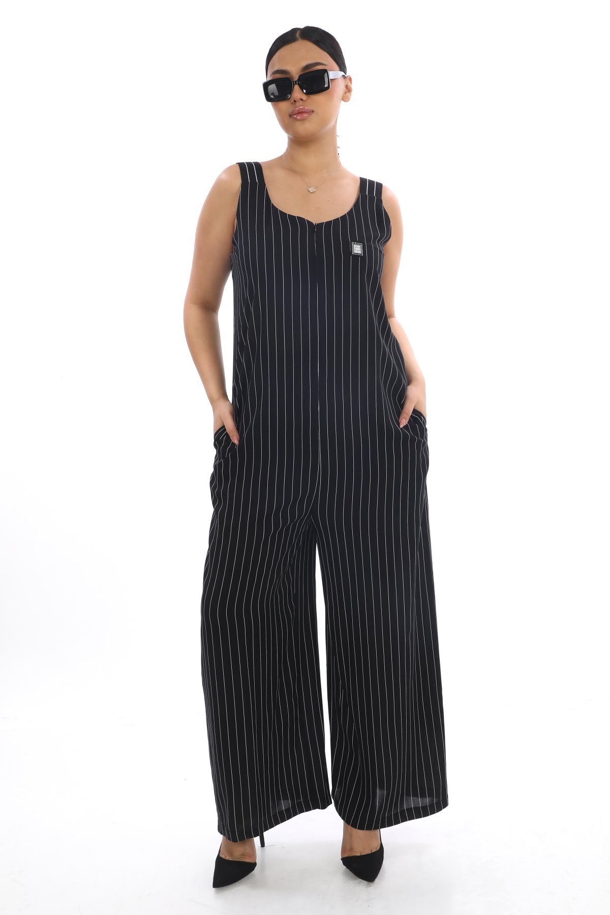 Plus Size Sports Jumpsuit-Black