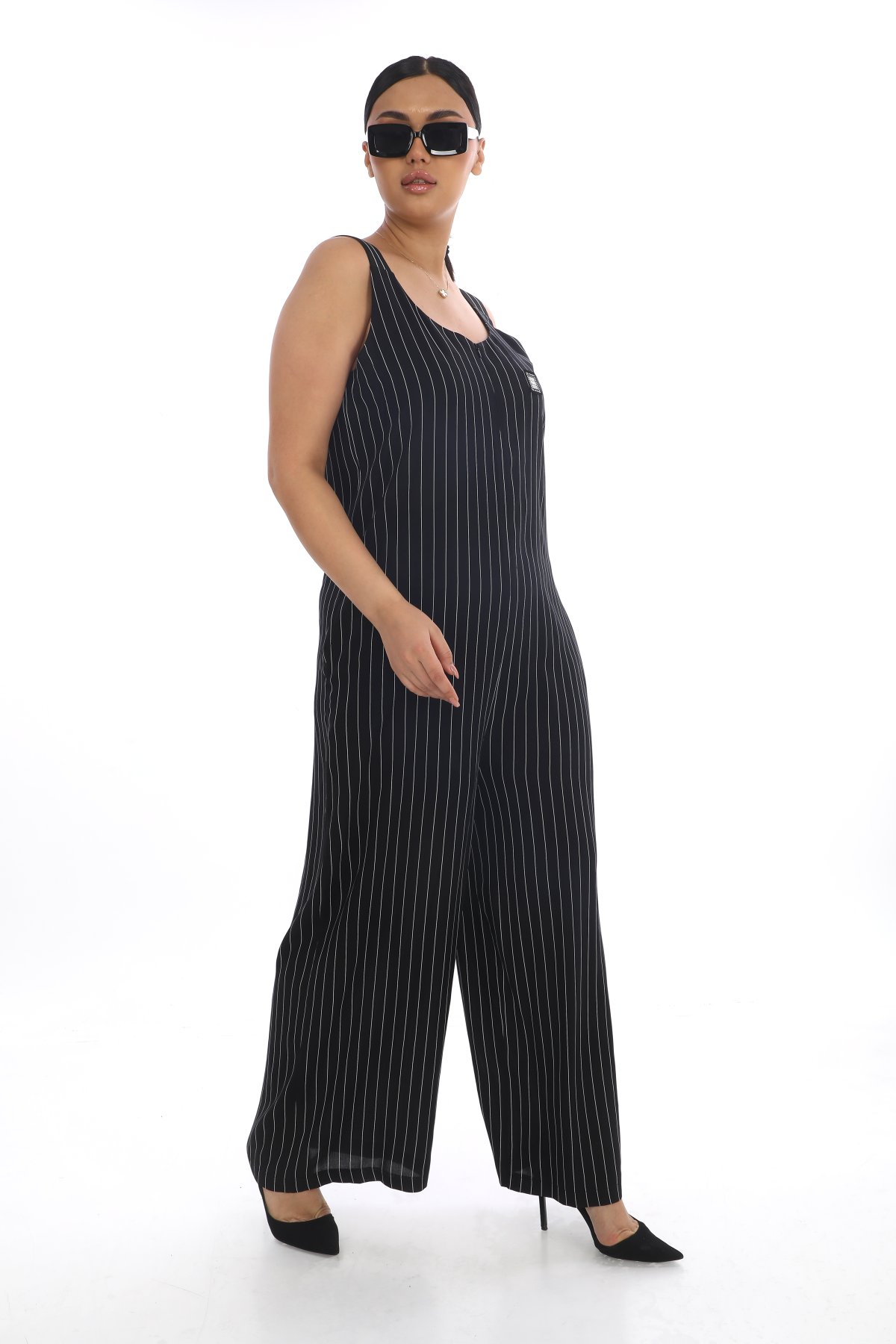 Plus Size Sports Jumpsuit-Black