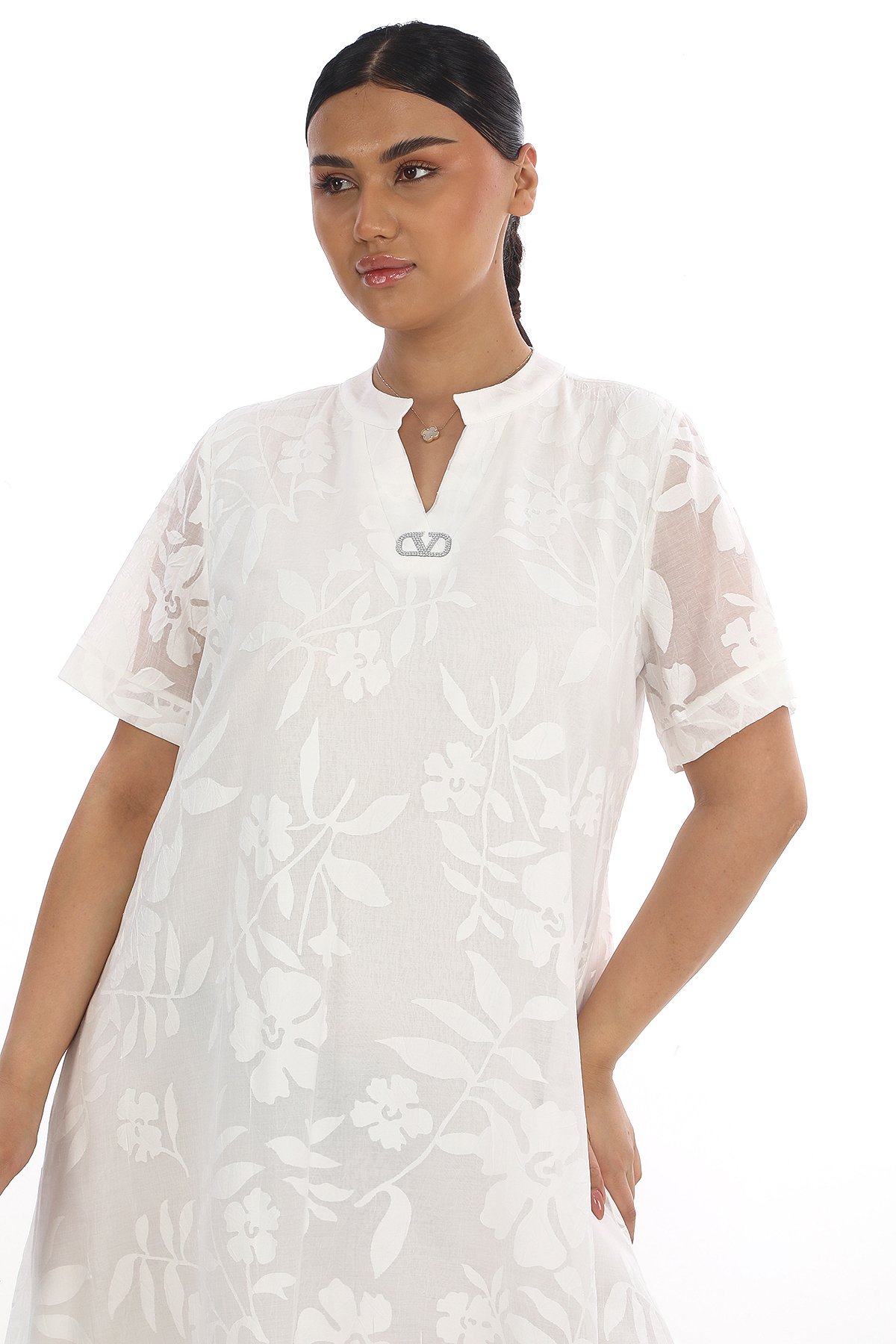 Plus Size Dress-White