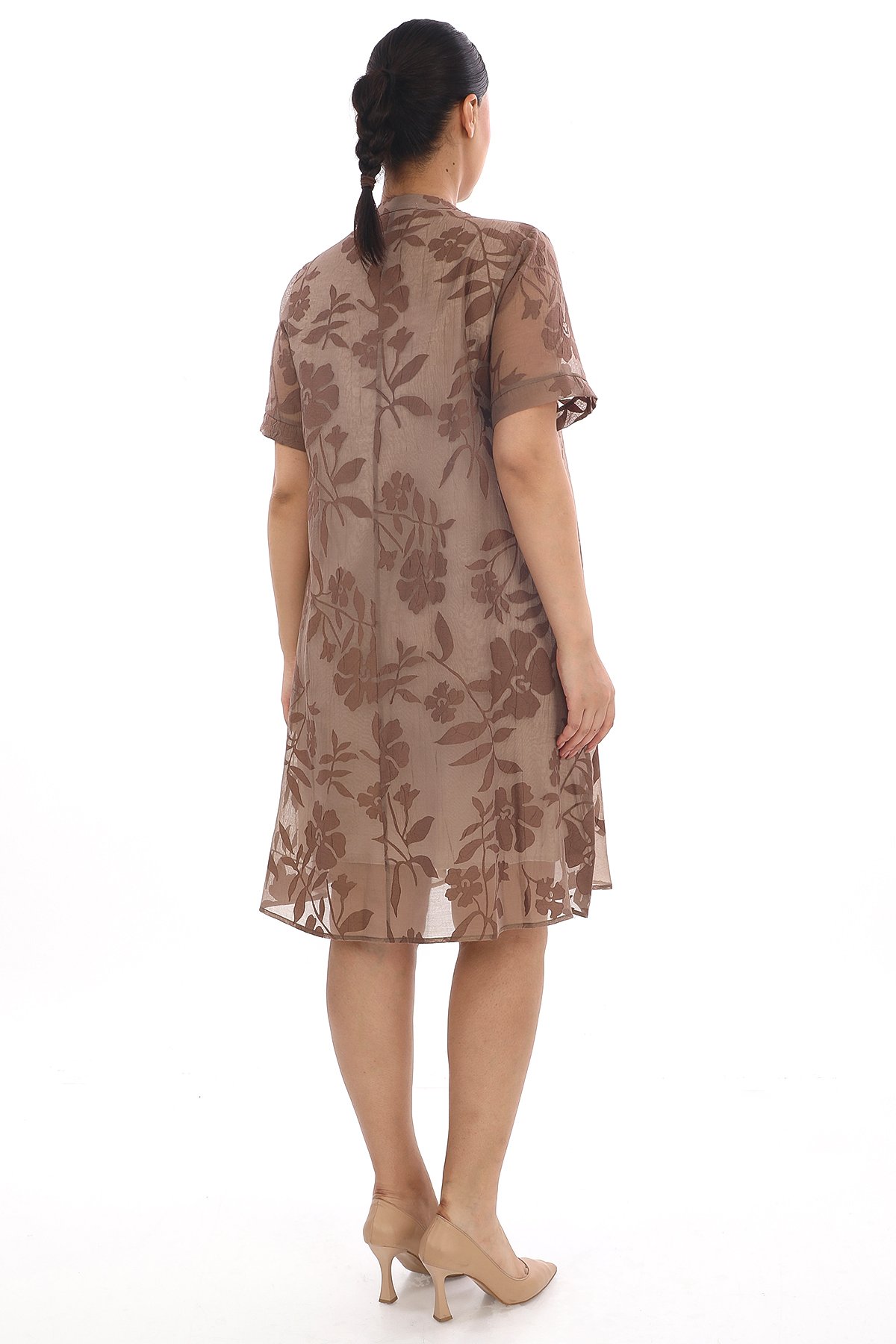 Plus Size Dress-Brown