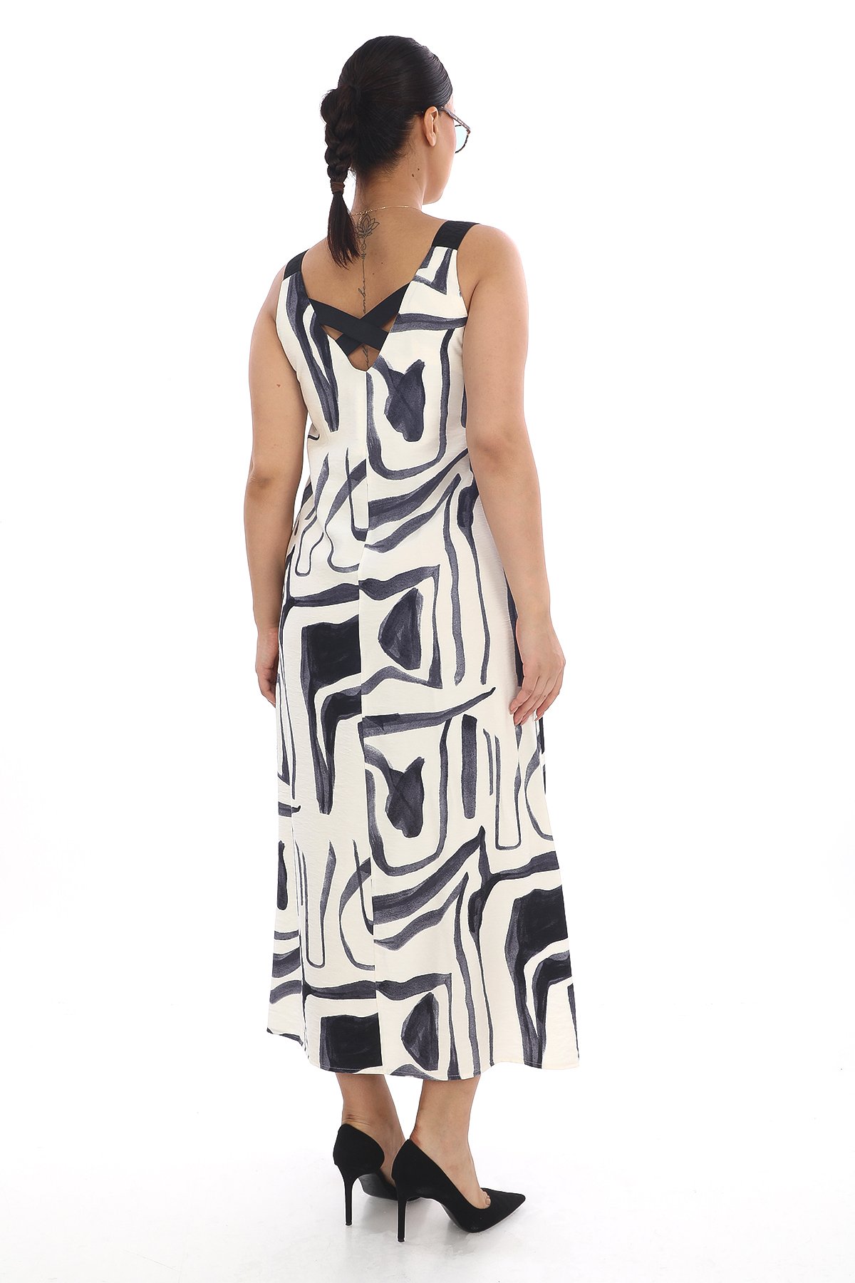 Plus Size Long Dress-Dark Blue