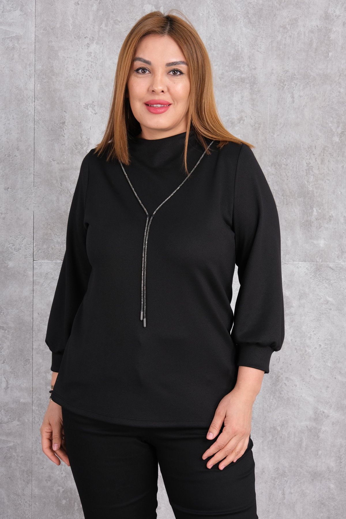 Plus Size Blouse-Black