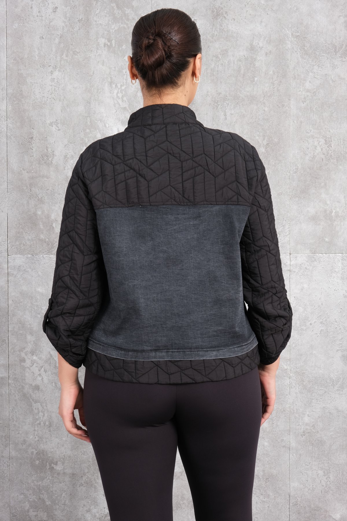 Plus Size Short Sport Jacket-Black