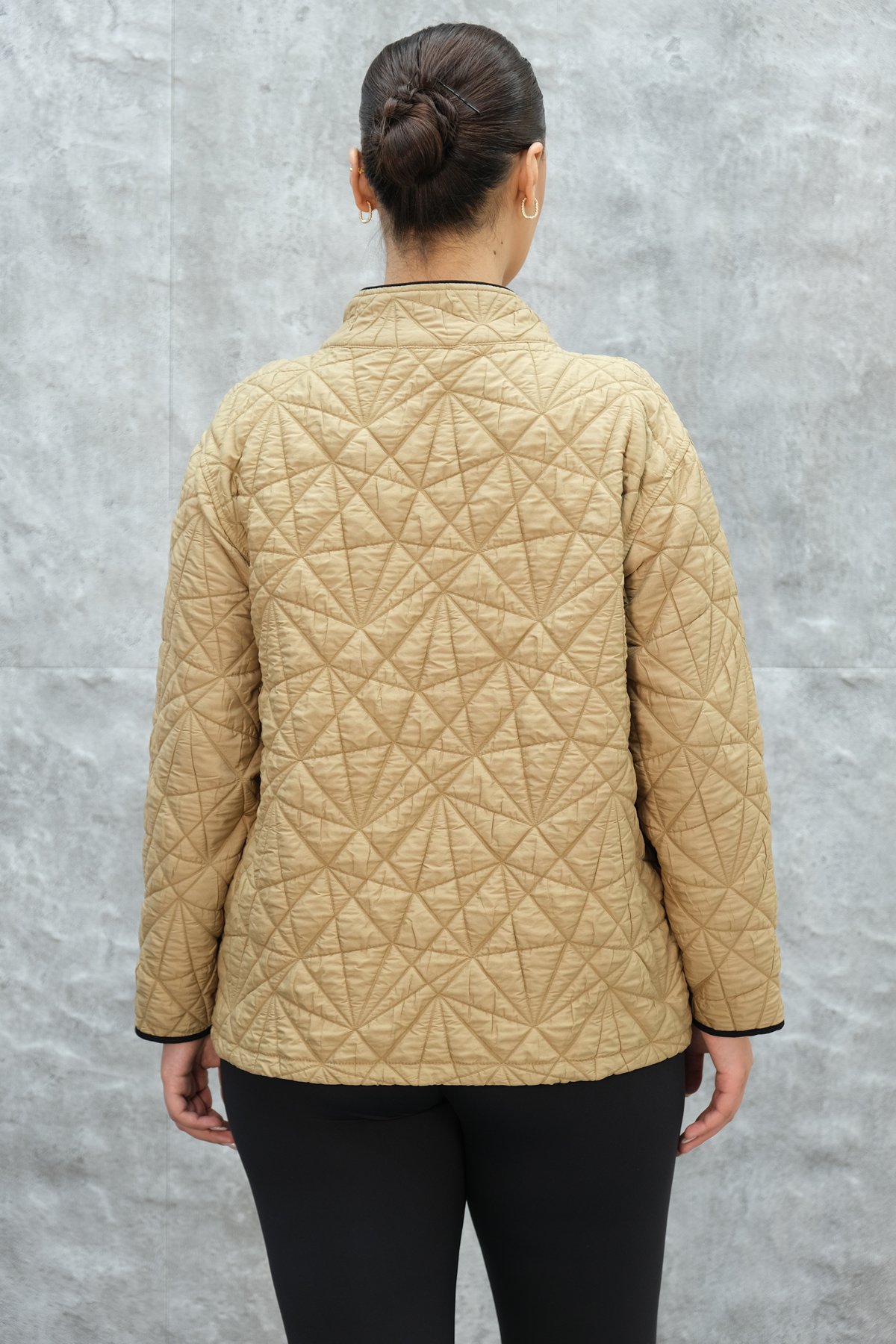 Plus Size Short Sport Jacket-Mustard