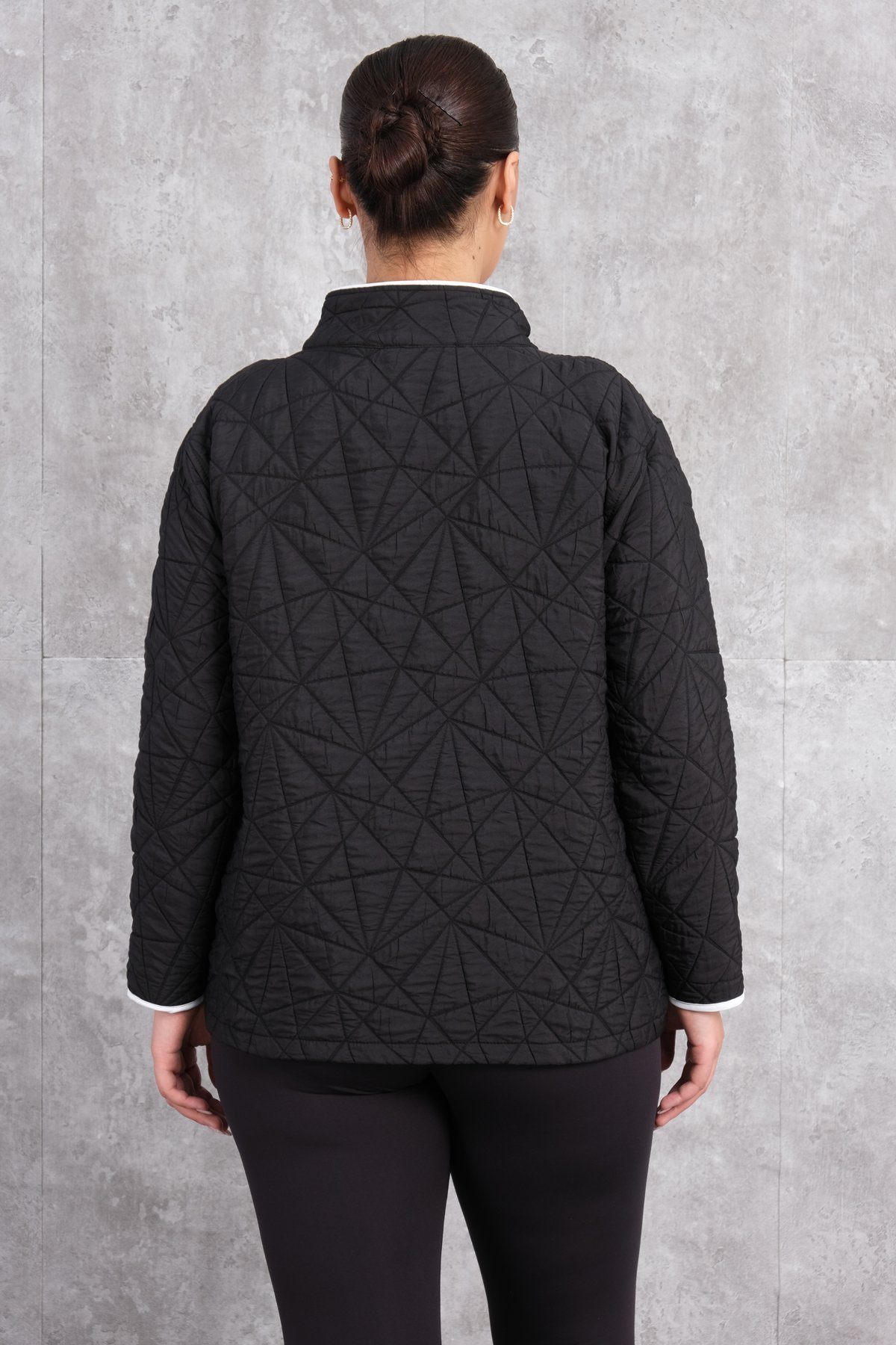 Plus Size Short Sport Jacket-Black