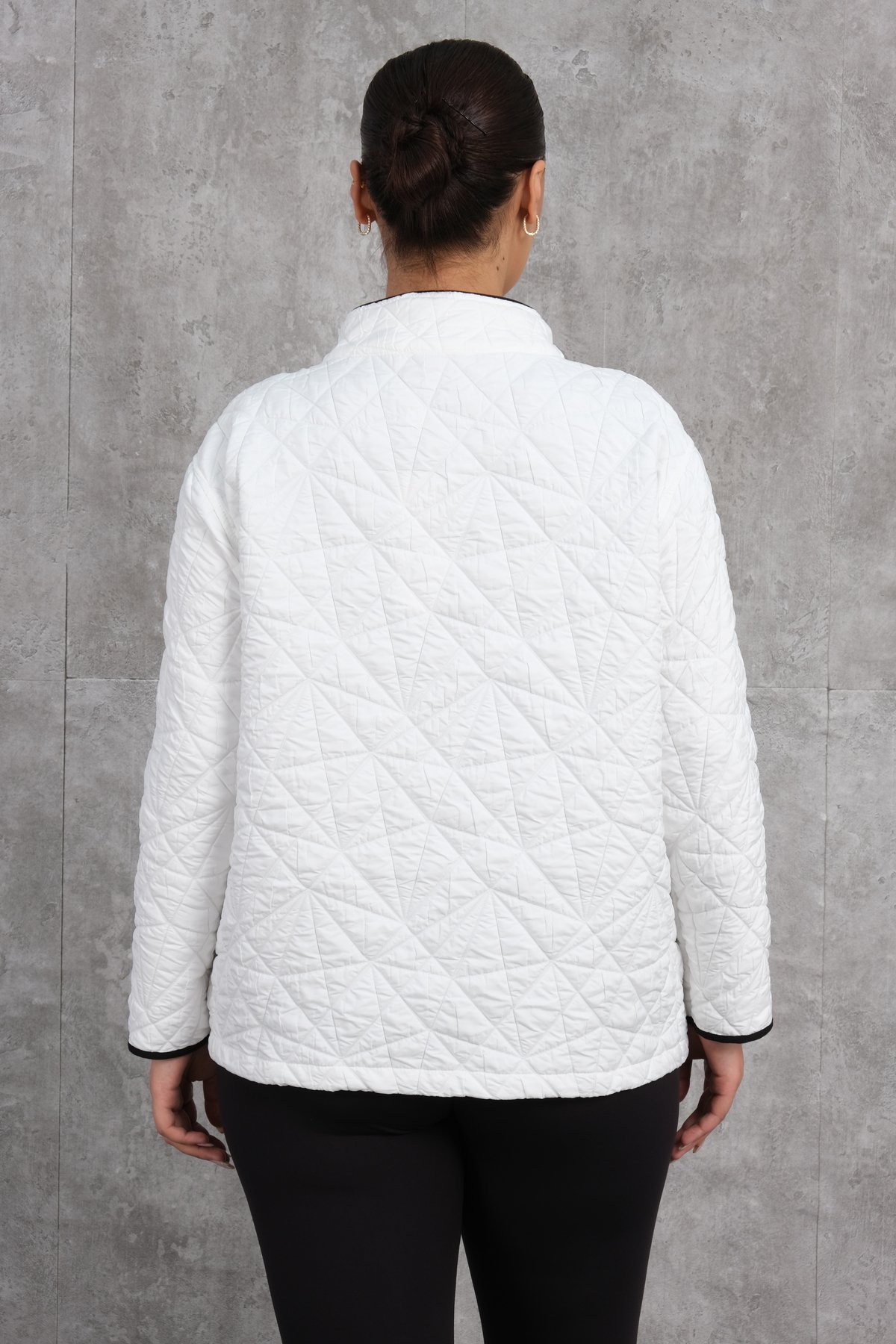 Plus Size Short Sport Jacket-White