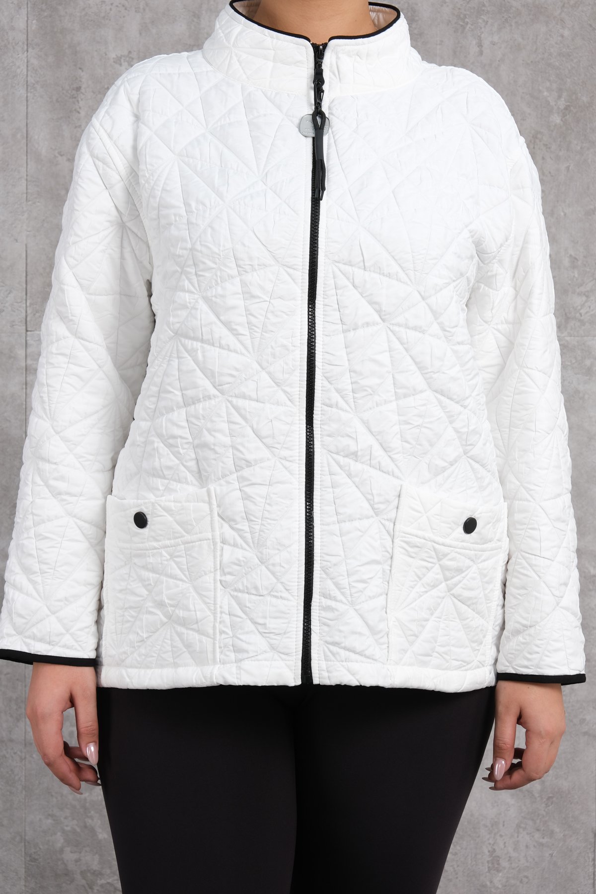 Plus Size Short Sport Jacket-White