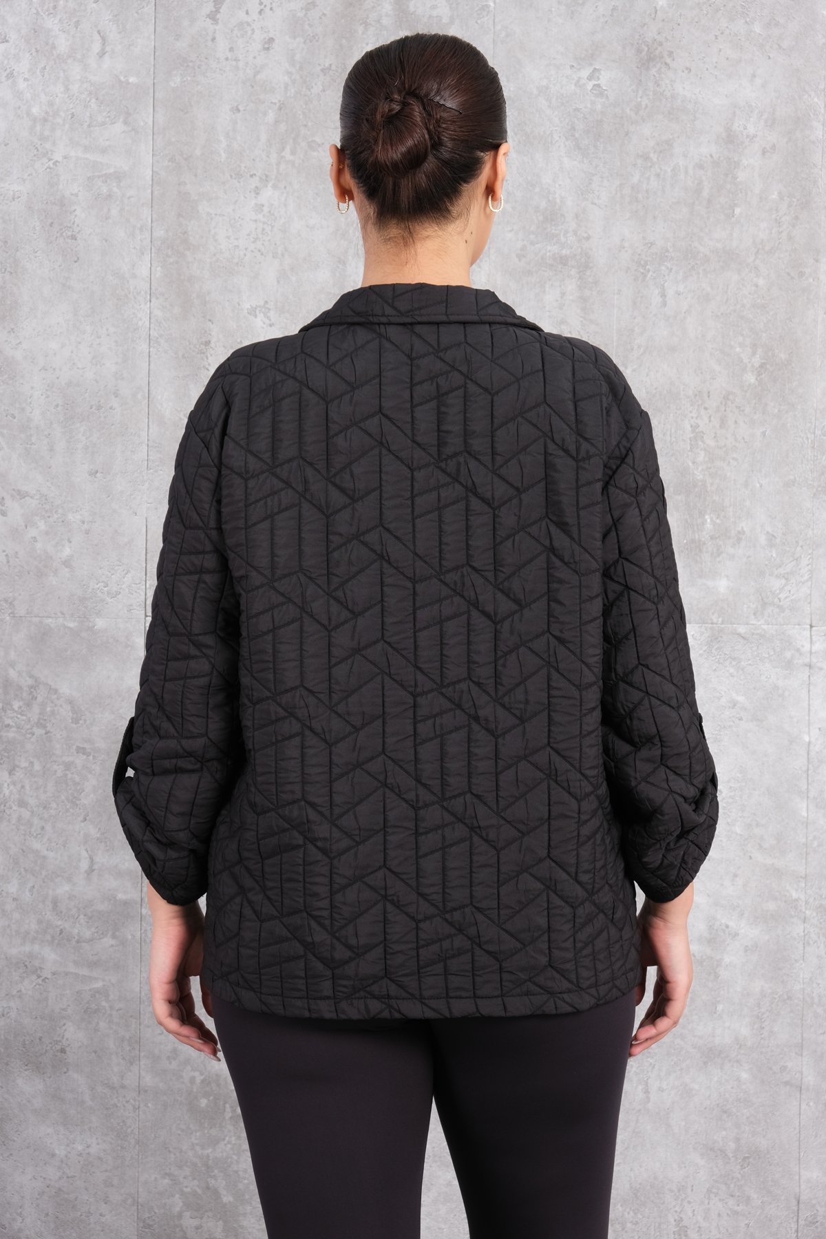 Plus Size Short Sport Jacket-Black