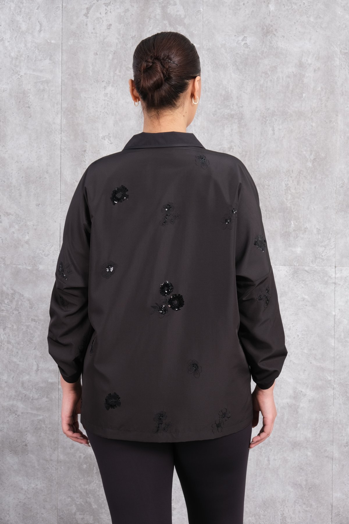 Plus Size Short Sport Jacket-Black