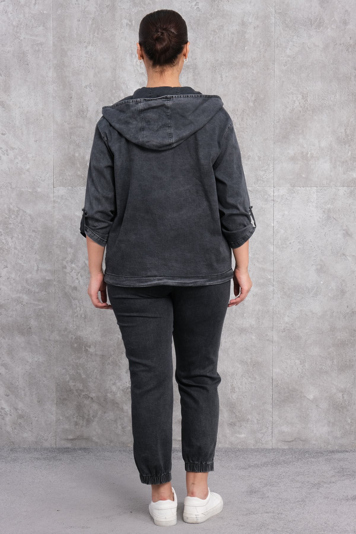 Plus Size Womens Three-Piece Sports Set-Black