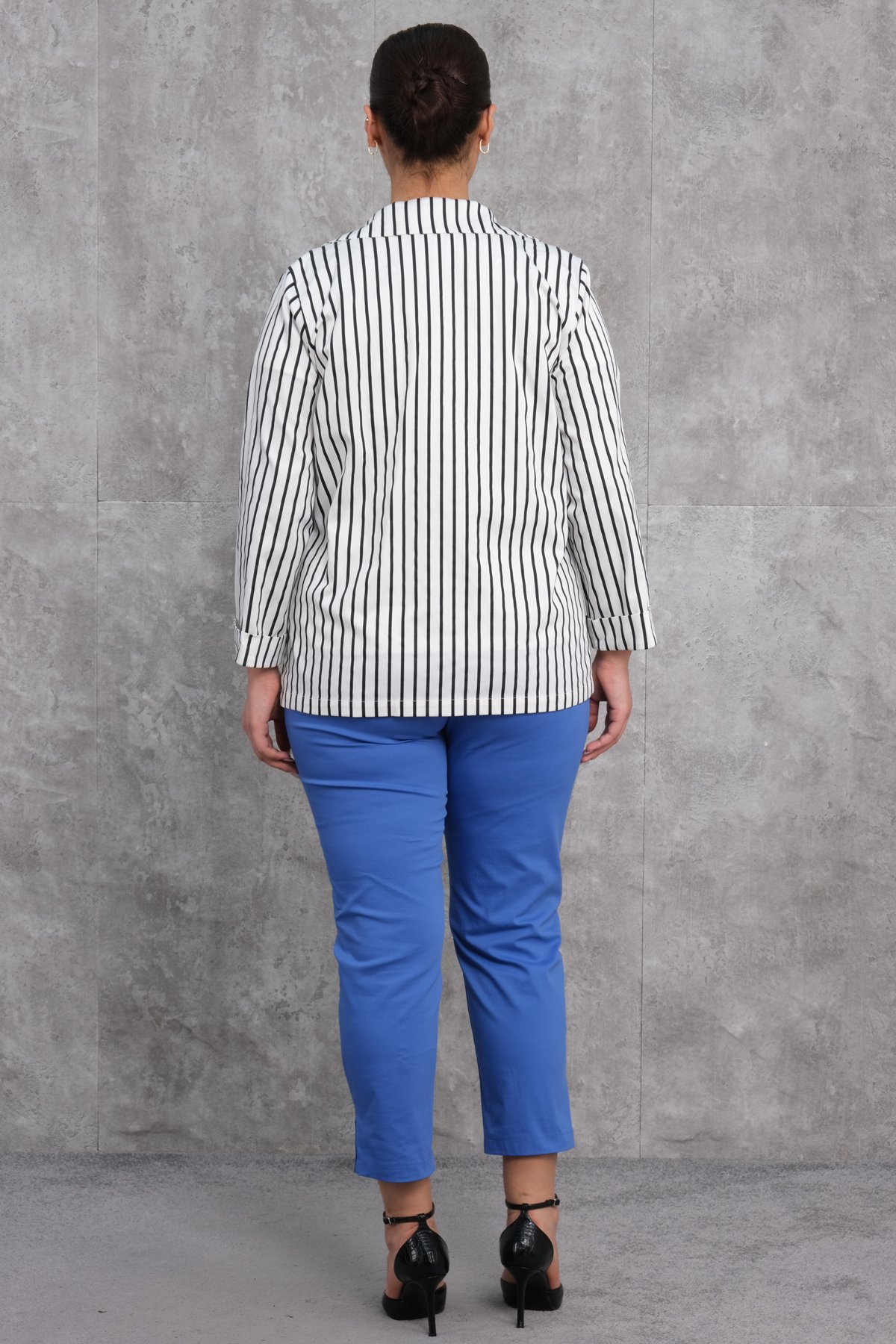 Plus Size Womens Three-Piece Sports Set-Blue