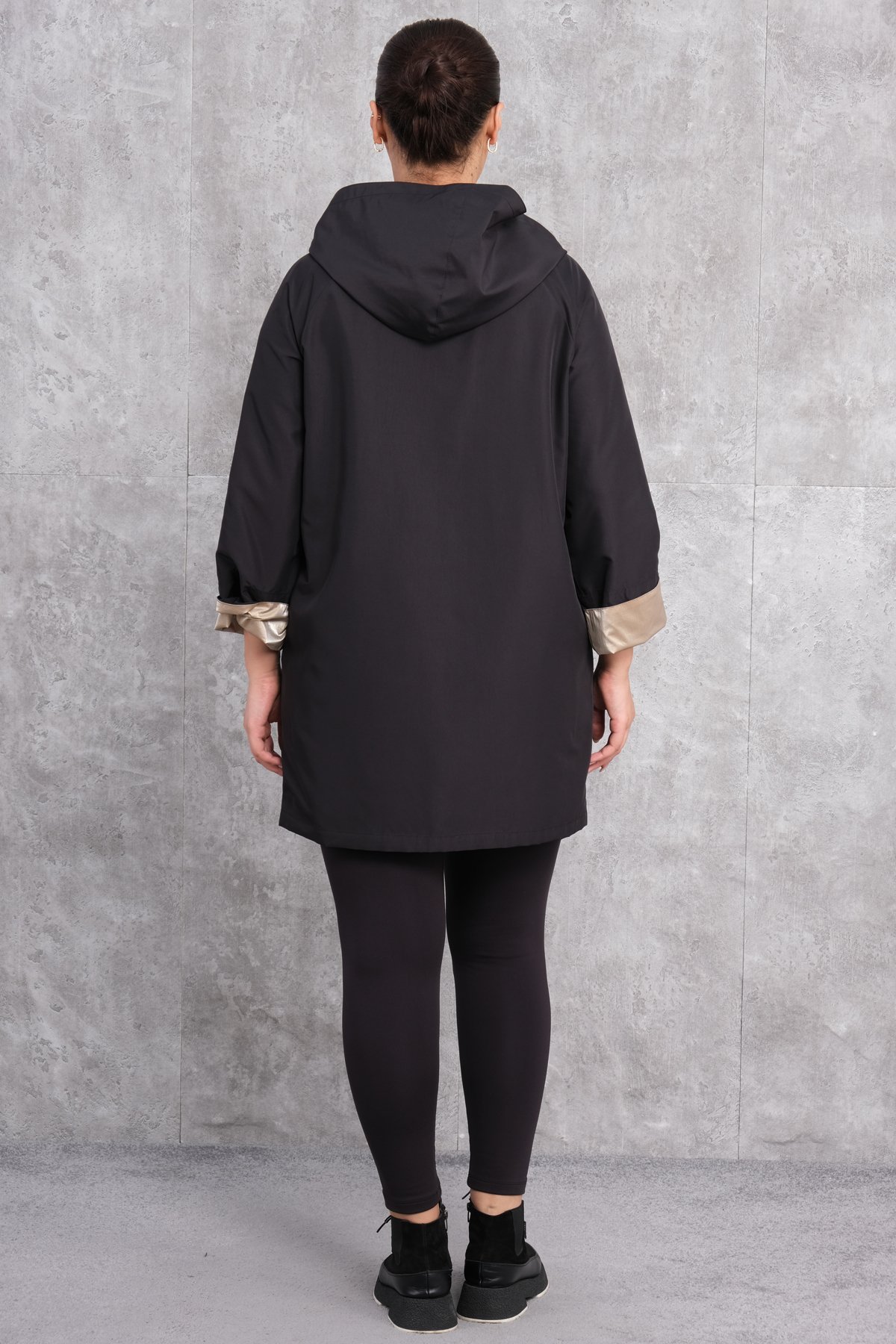 جاكيت رياضي طويل مقاس كبير-البيج