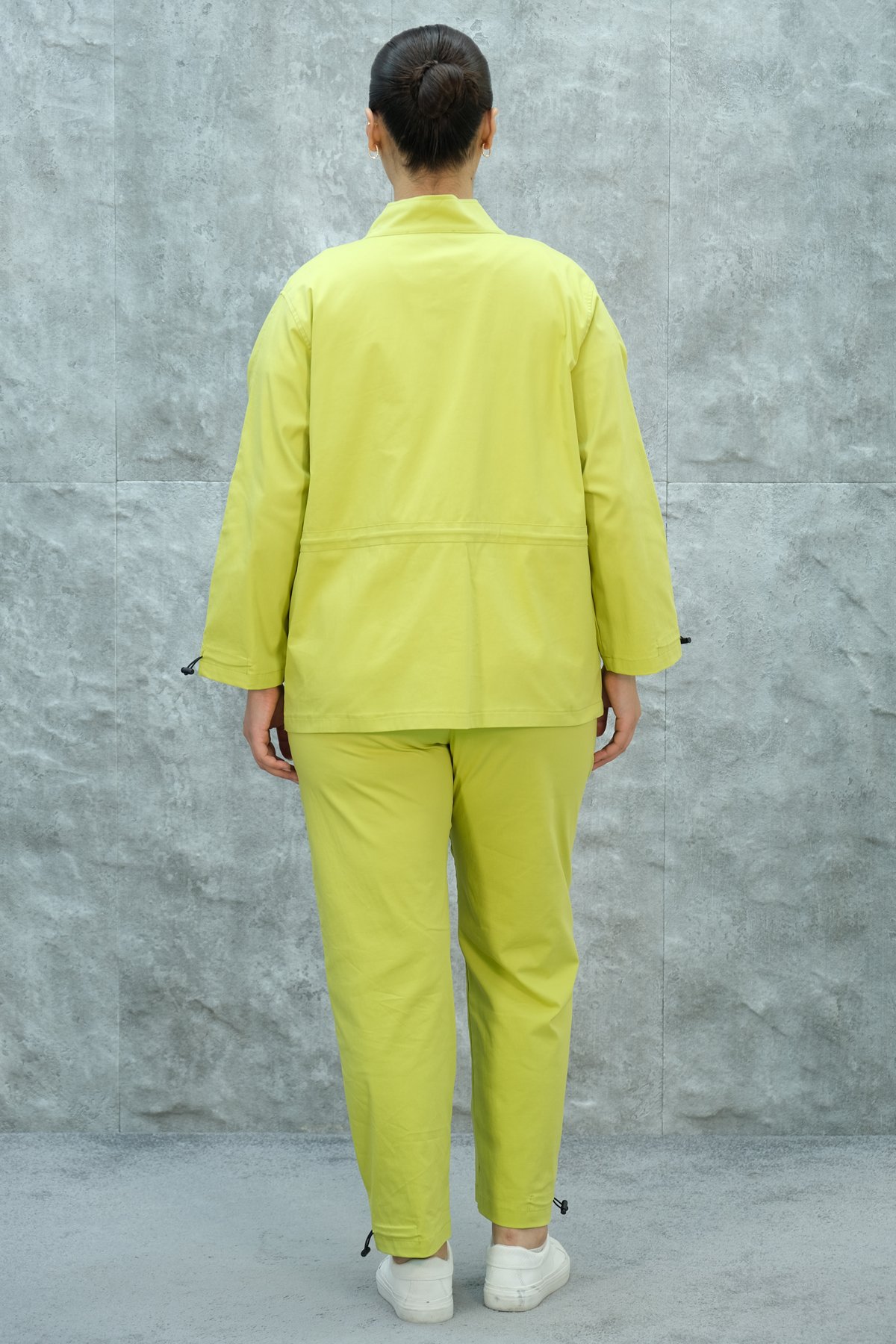 Plus Size Womens Three-Piece Sports Set-Yellow