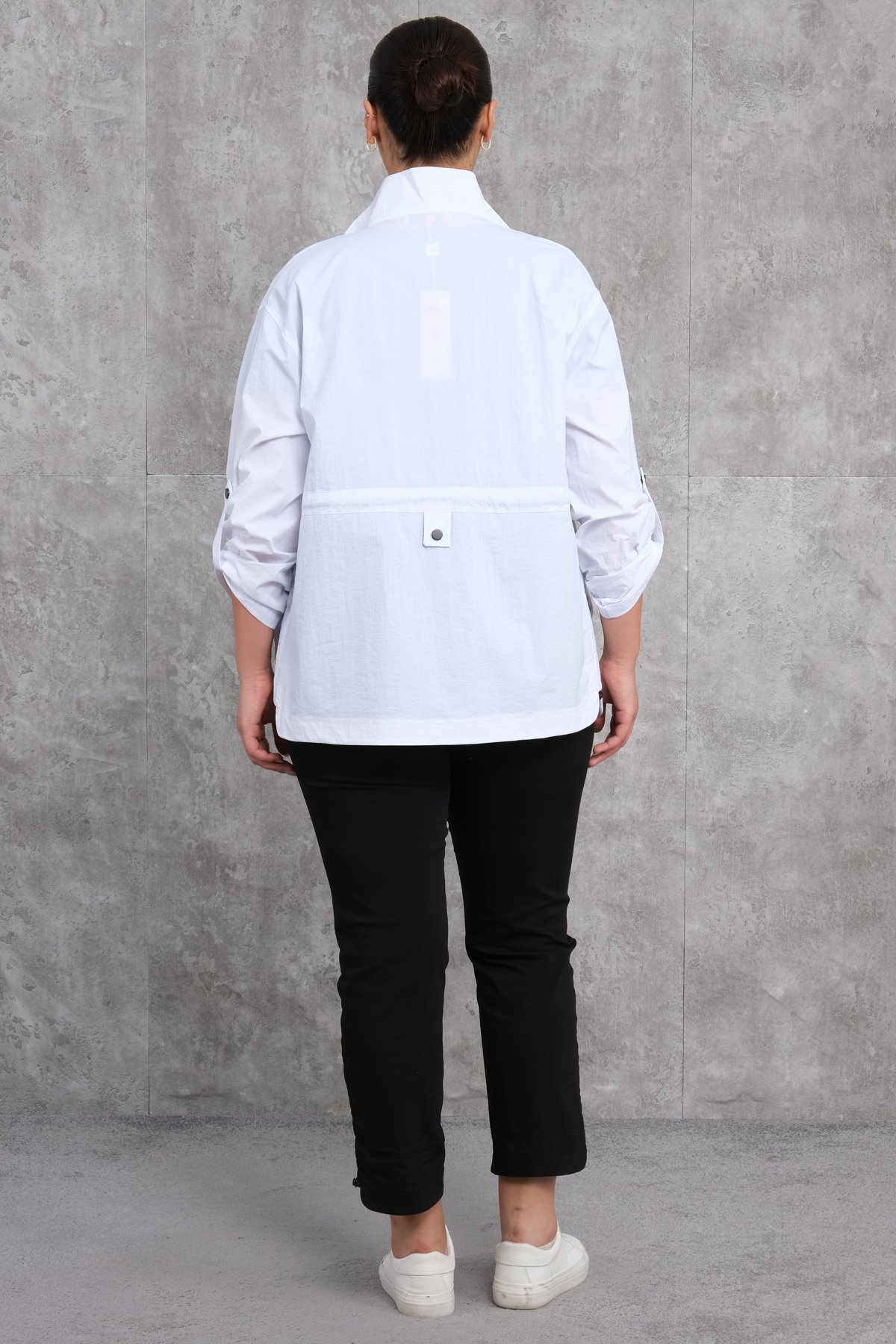 Plus Size Womens Three-Piece Sports Set-White