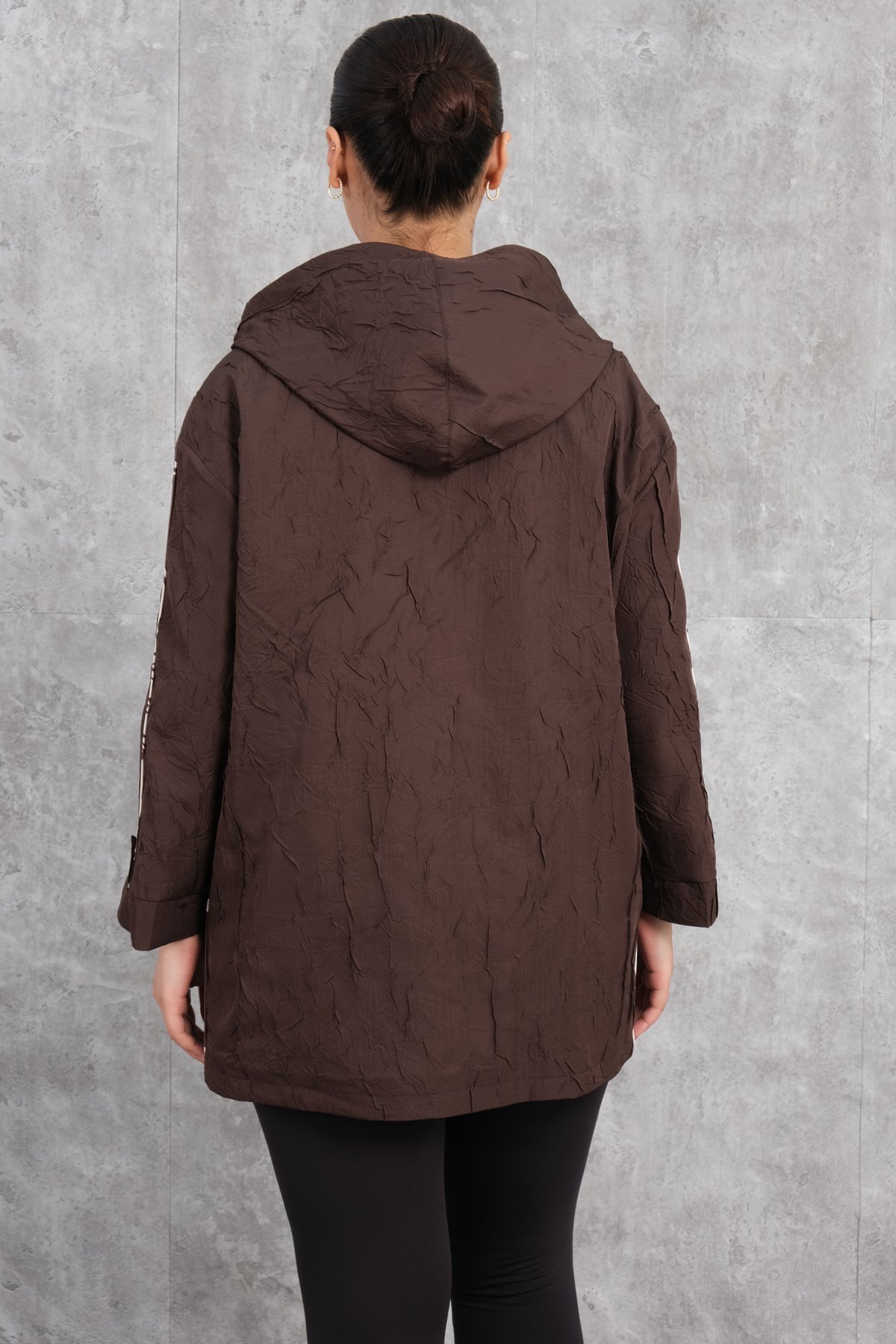 Plus Size Trench Coat-Brown