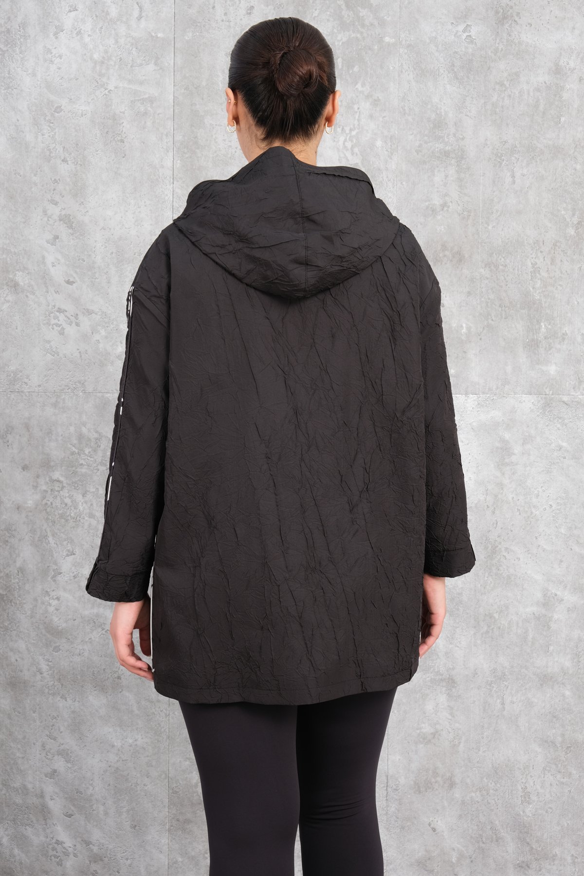 Plus Size Trench Coat-Black