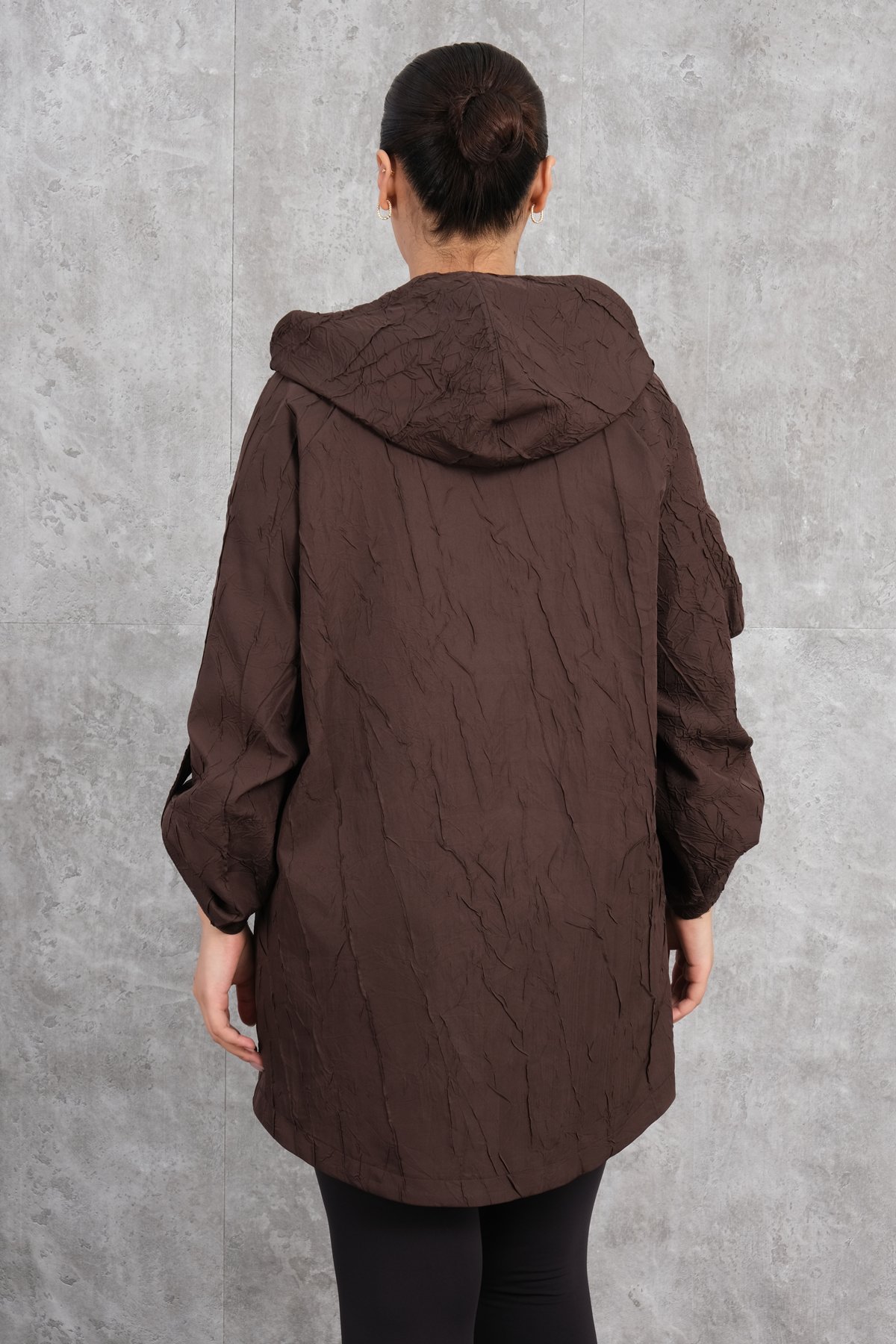 Plus Size Trench Coat-Brown