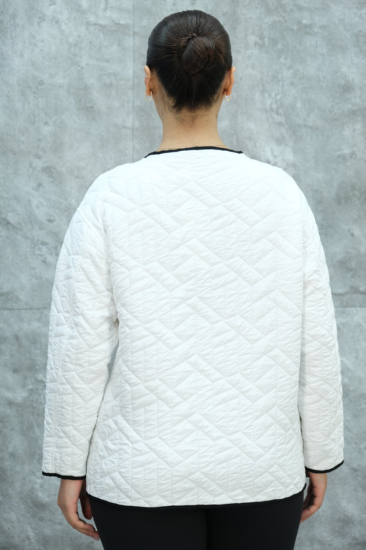 Plus Size Short Sport Jacket-White