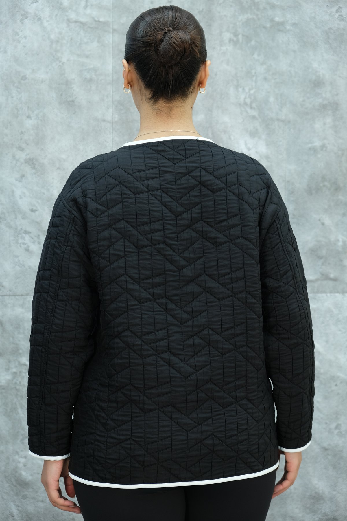 Plus Size Short Sport Jacket-Black