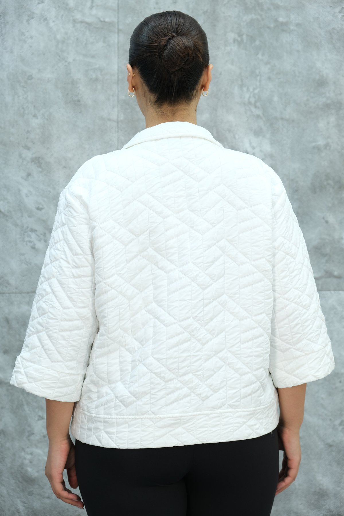 Plus Size Short Sport Jacket-White