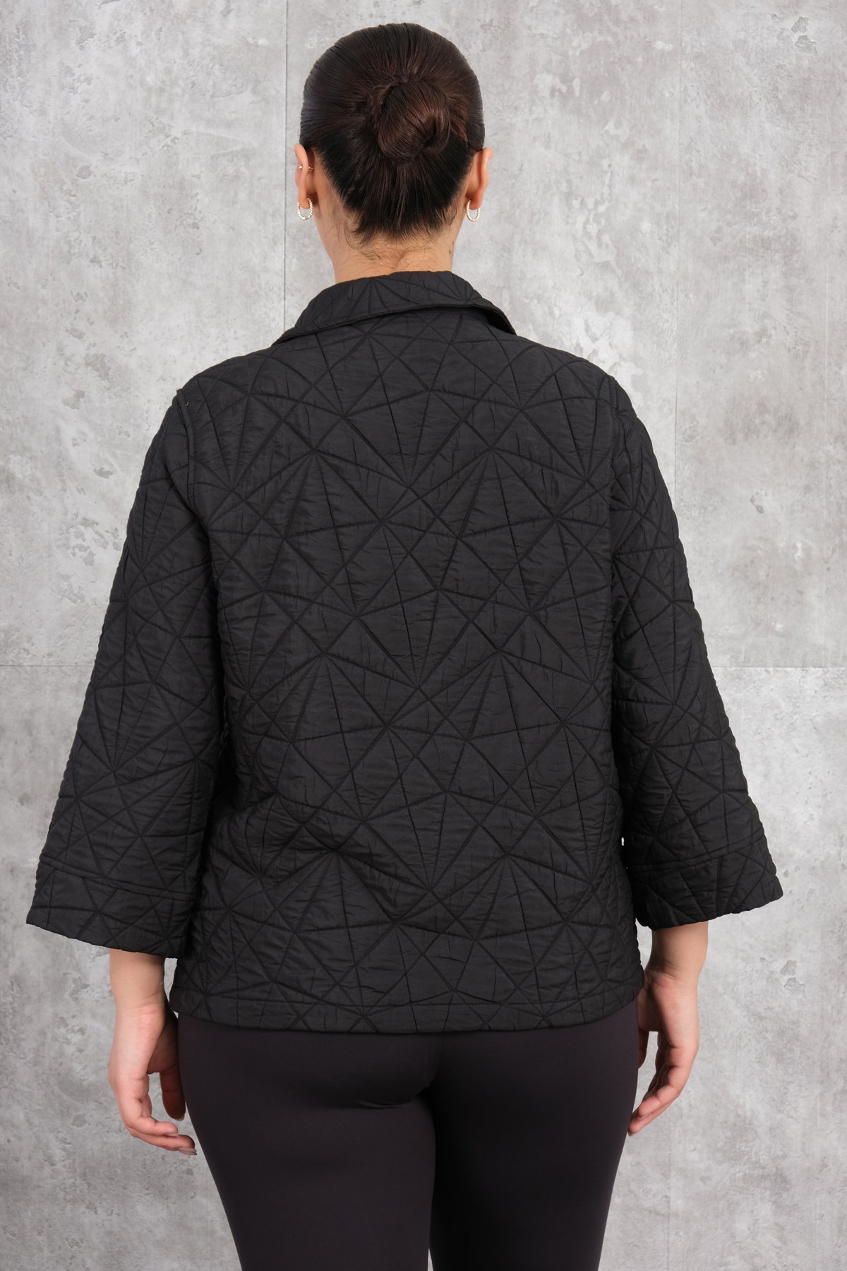 Plus Size Short Sport Jacket-Black