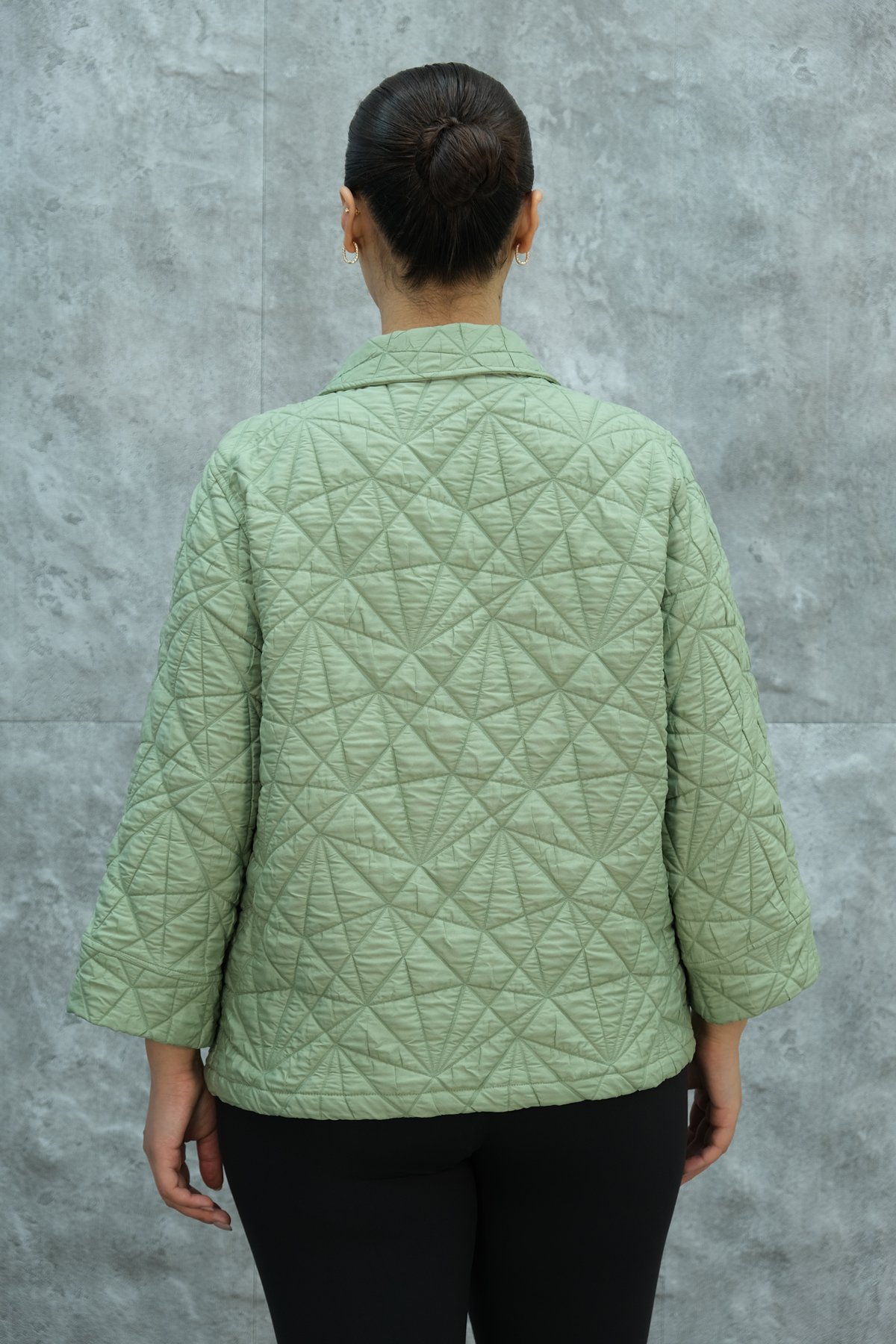 Plus Size Short Sport Jacket-Green