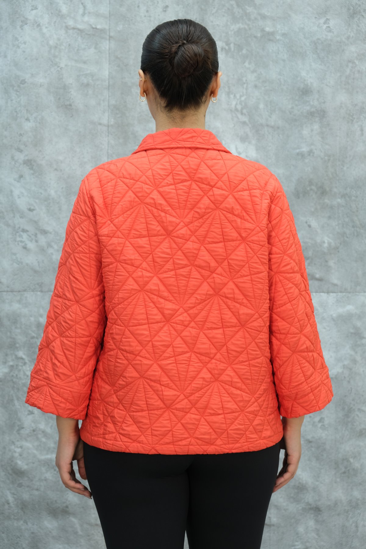 Plus Size Short Sport Jacket-Coral