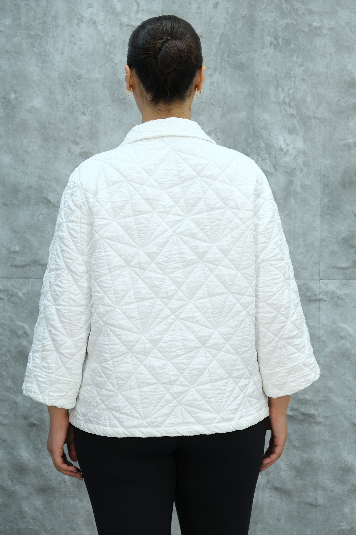Plus Size Short Sport Jacket-White