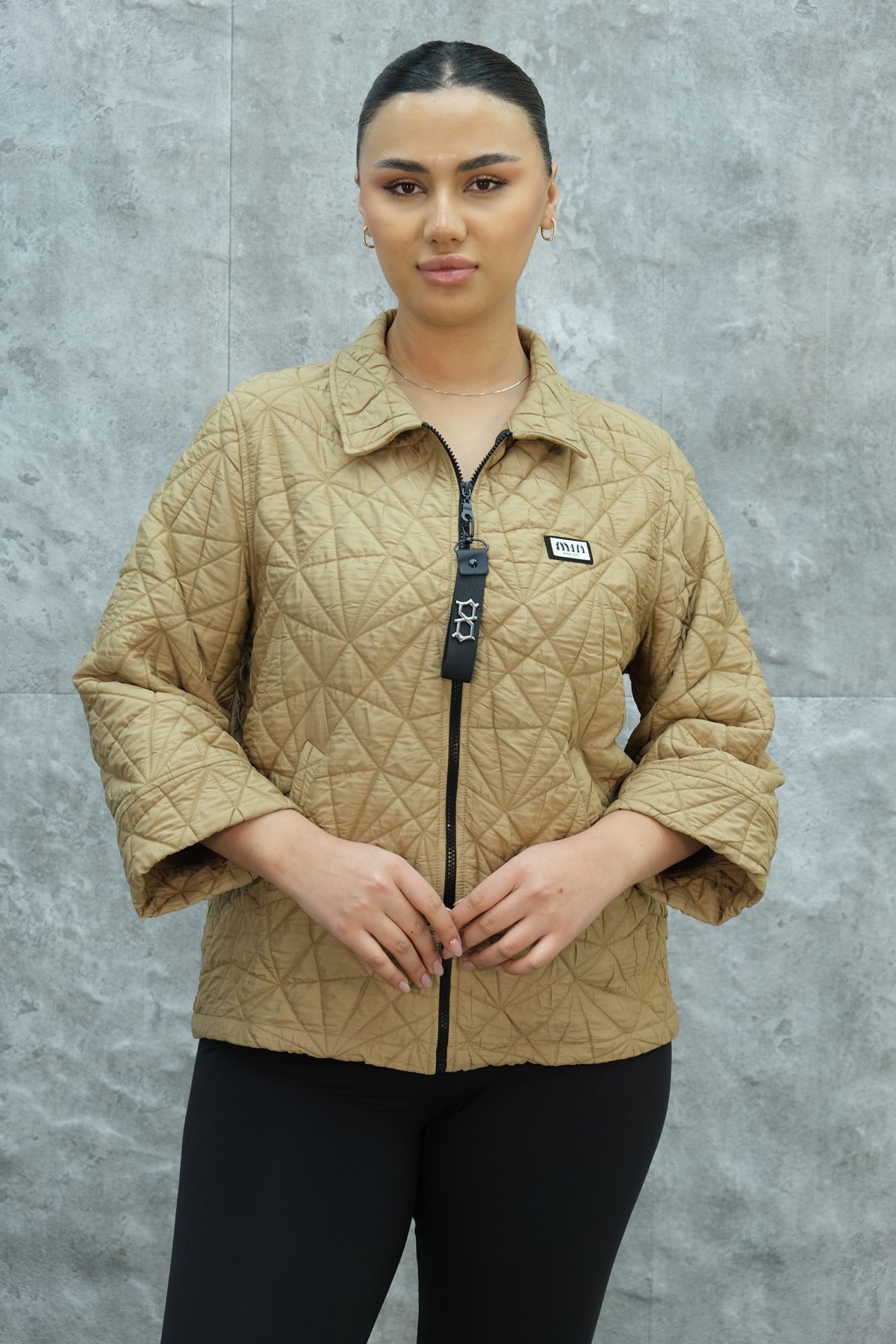 Plus Size Short Sport Jacket-Mustard