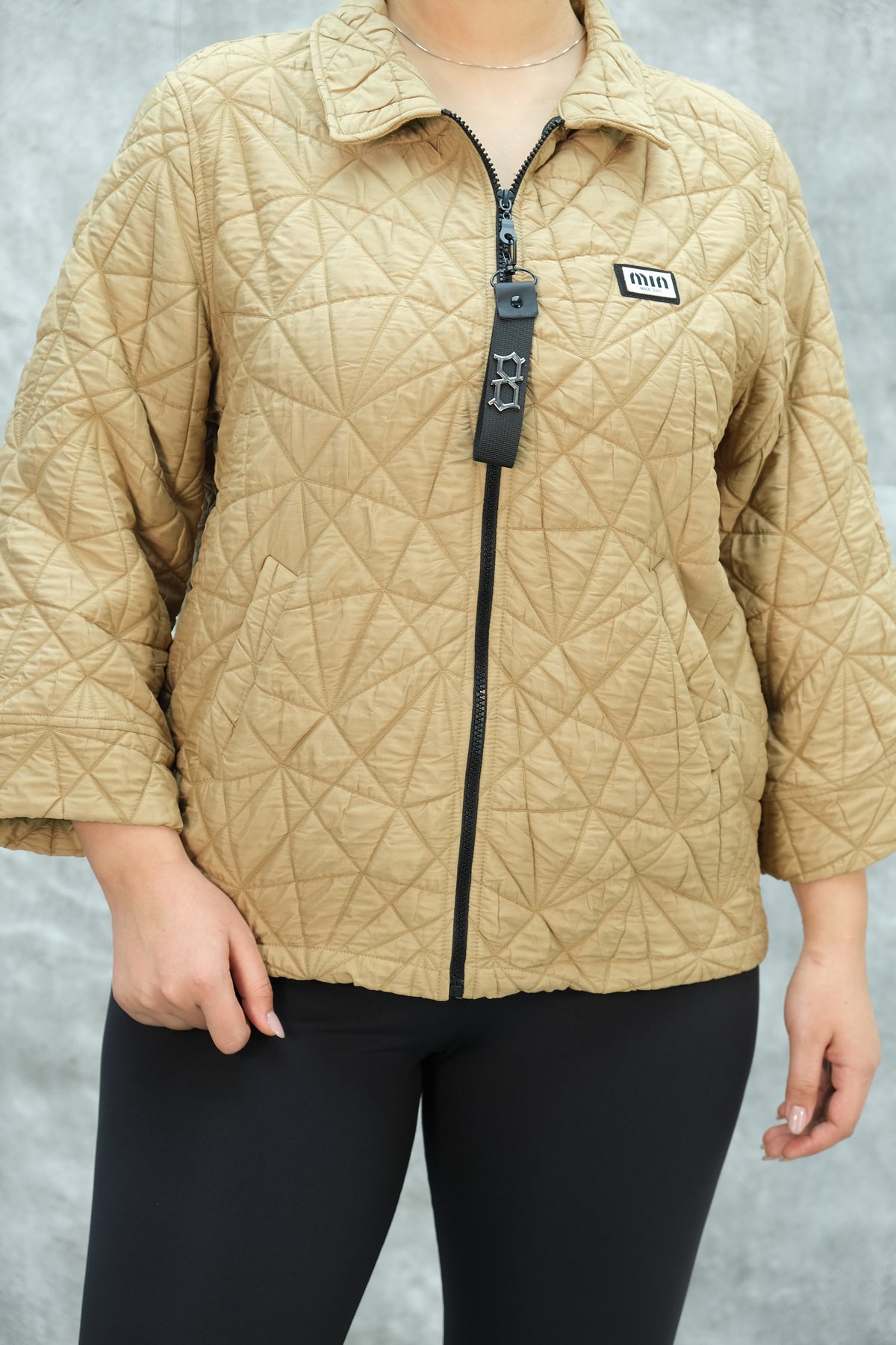 Plus Size Short Sport Jacket-Mustard