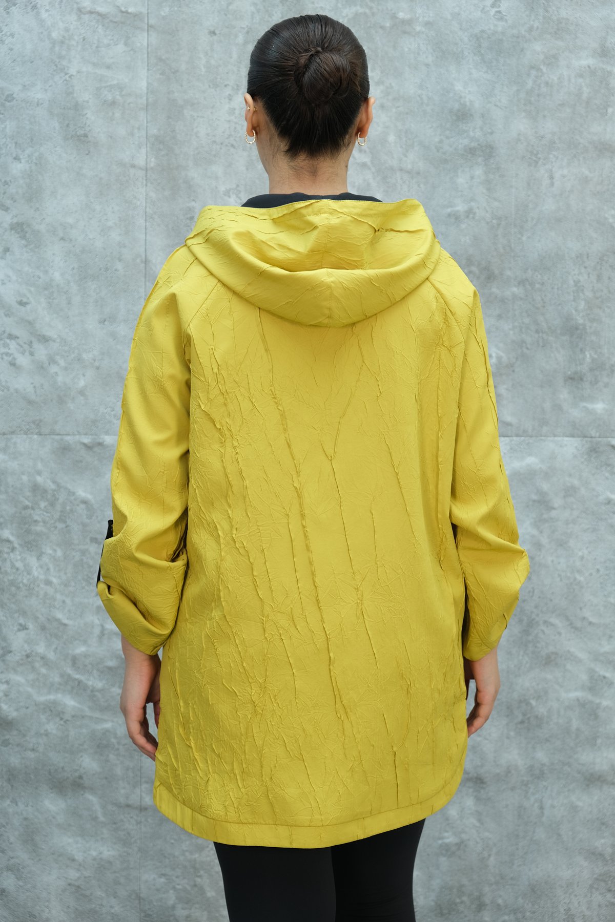 Plus Size Trench Coat-Yellow