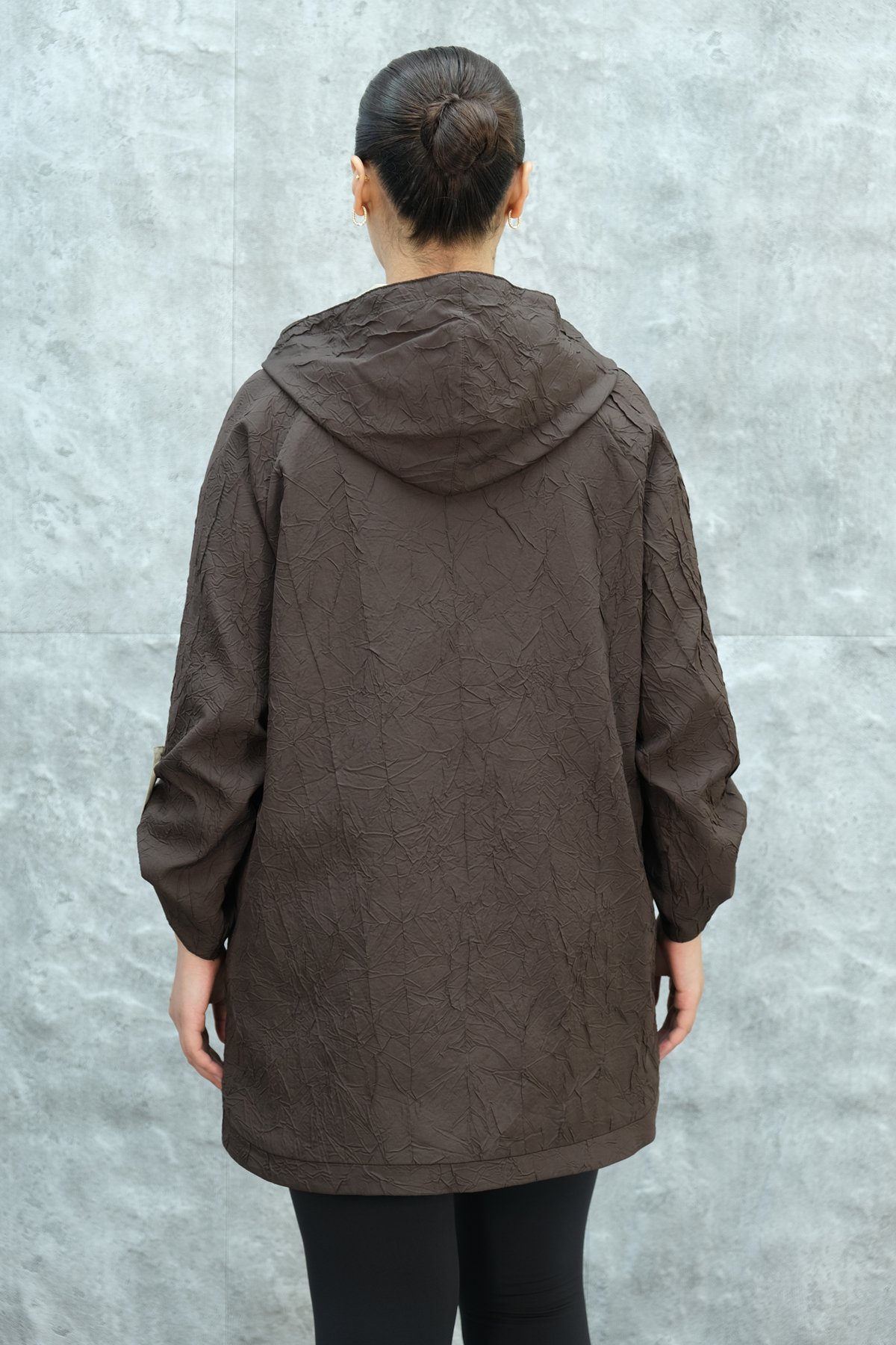 Plus Size Trench Coat-Brown