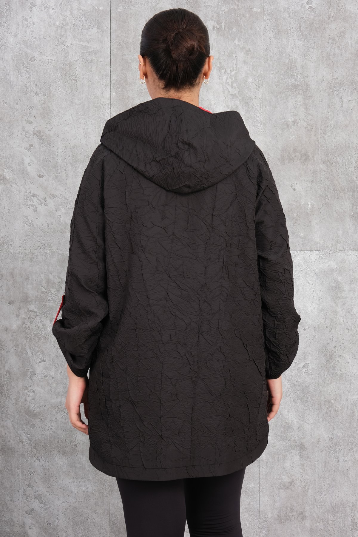 Plus Size Trench Coat-Black