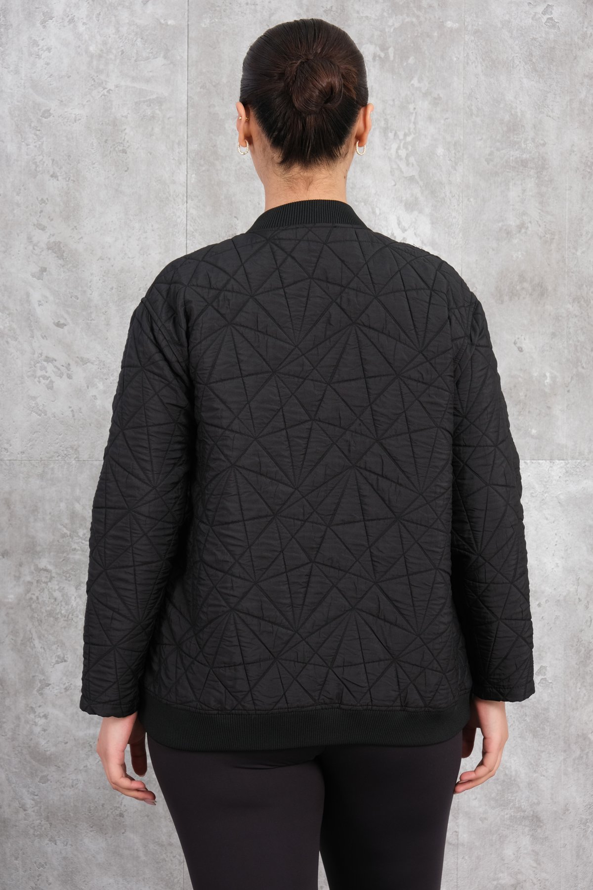 Plus Size Short Sport Jacket-Black