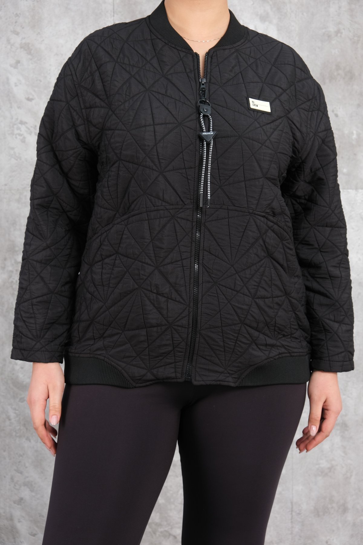 Plus Size Short Sport Jacket-Black