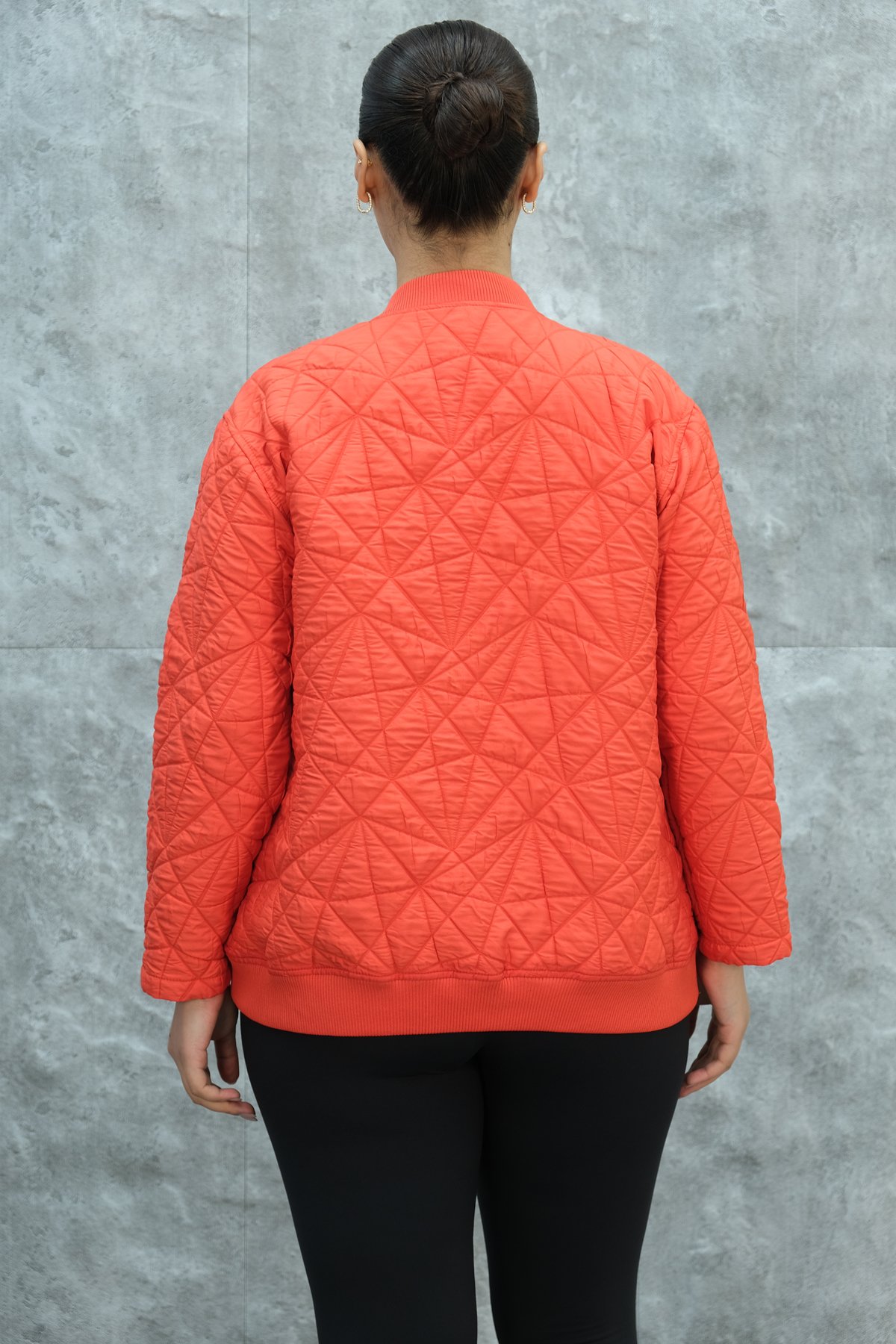 Plus Size Short Sport Jacket-Coral