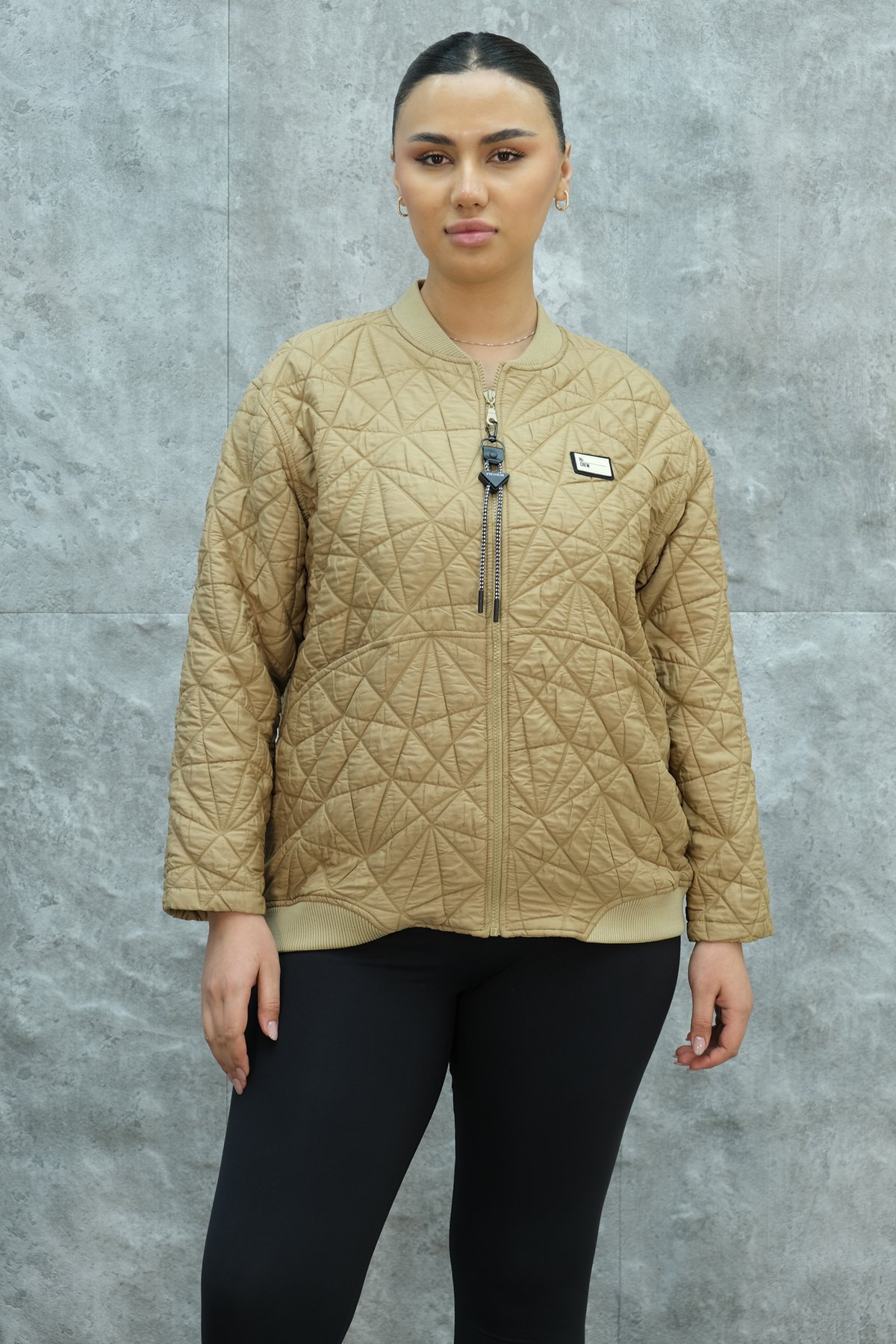 Plus Size Short Sport Jacket-Mustard