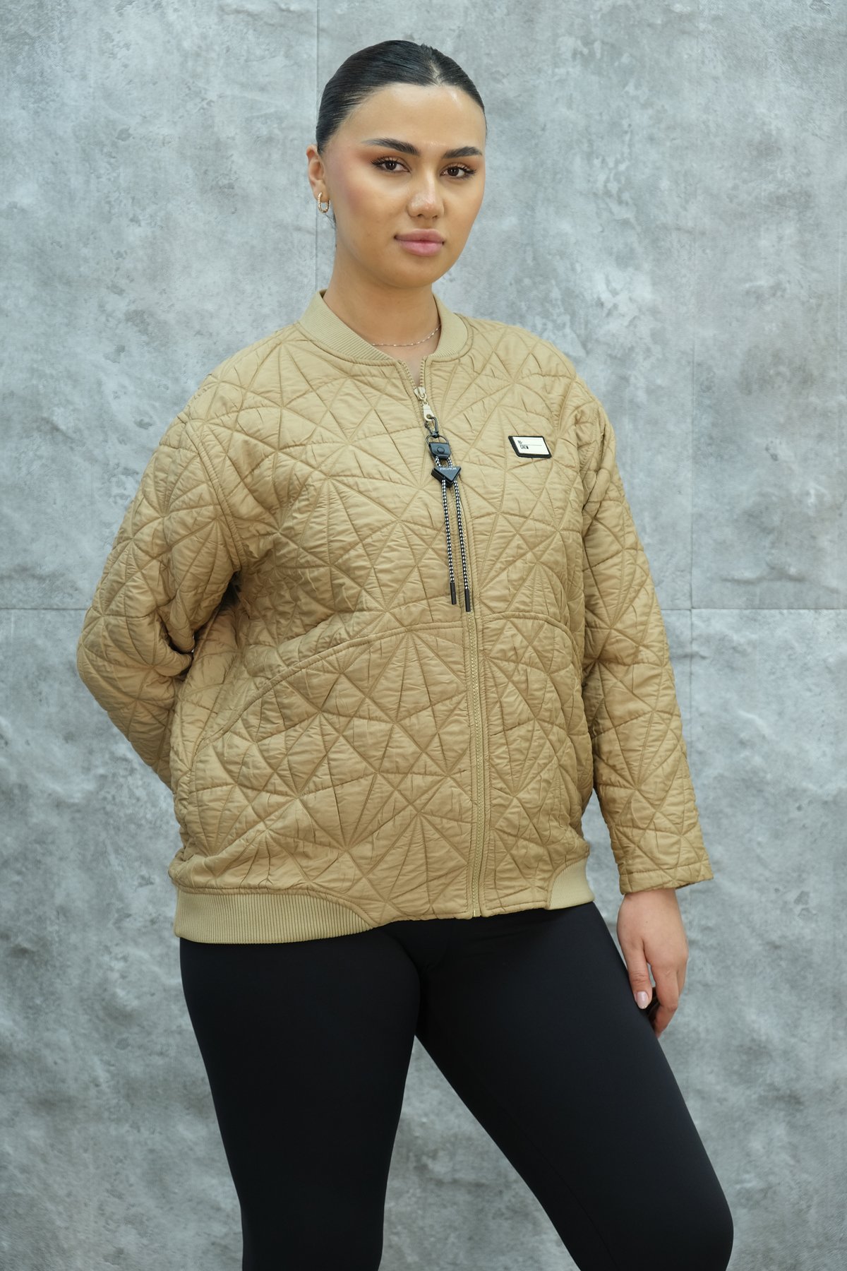 Plus Size Short Sport Jacket-Mustard