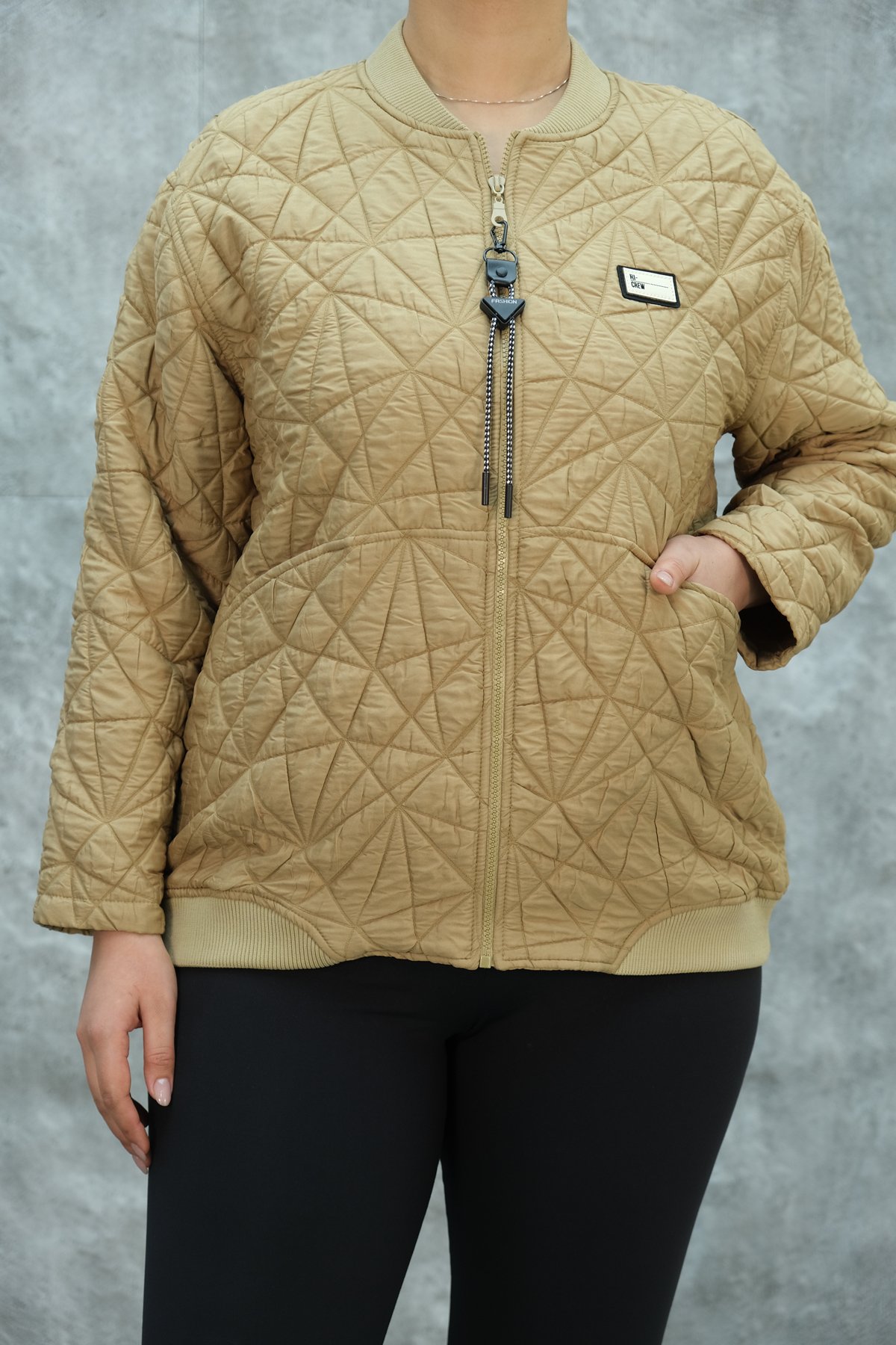 Plus Size Short Sport Jacket-Mustard