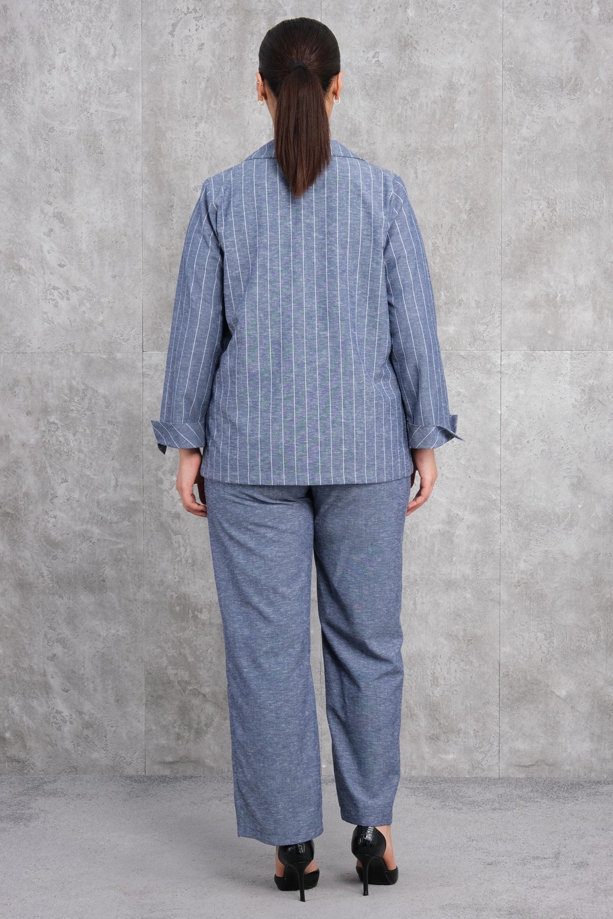 Plus Size Three-Piece Set-Blue