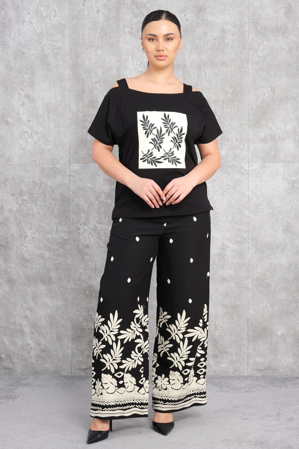 Plus Size Two-Piece Set-Black