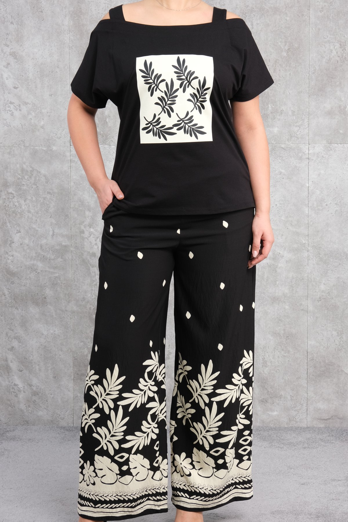 Plus Size Two-Piece Set-Black