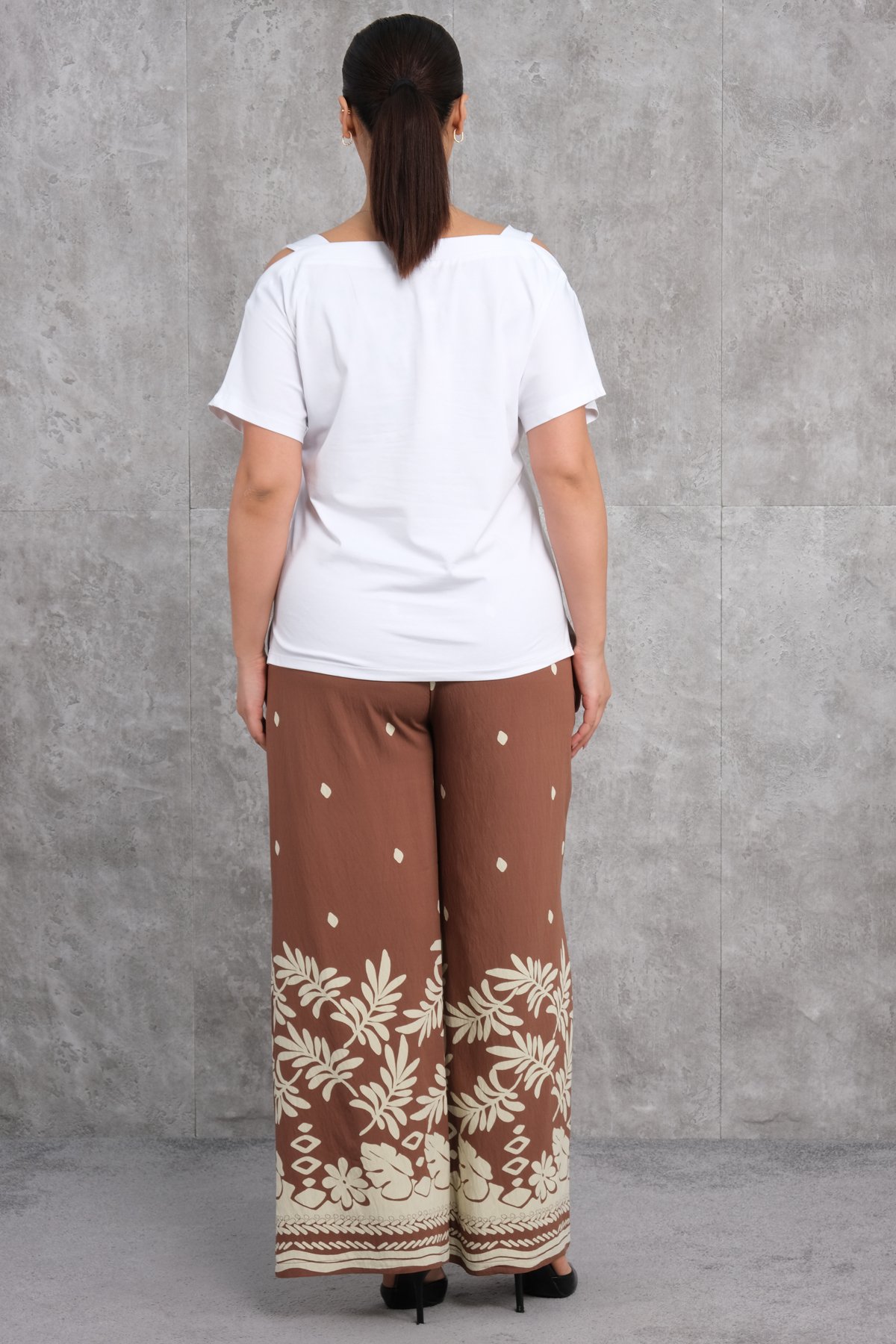 Plus Size Two-Piece Set-Brown