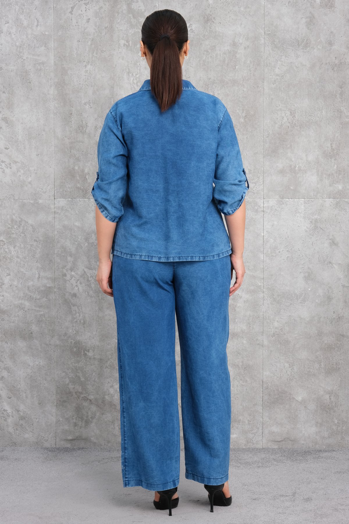 Plus Size Two-Piece Set-Blue